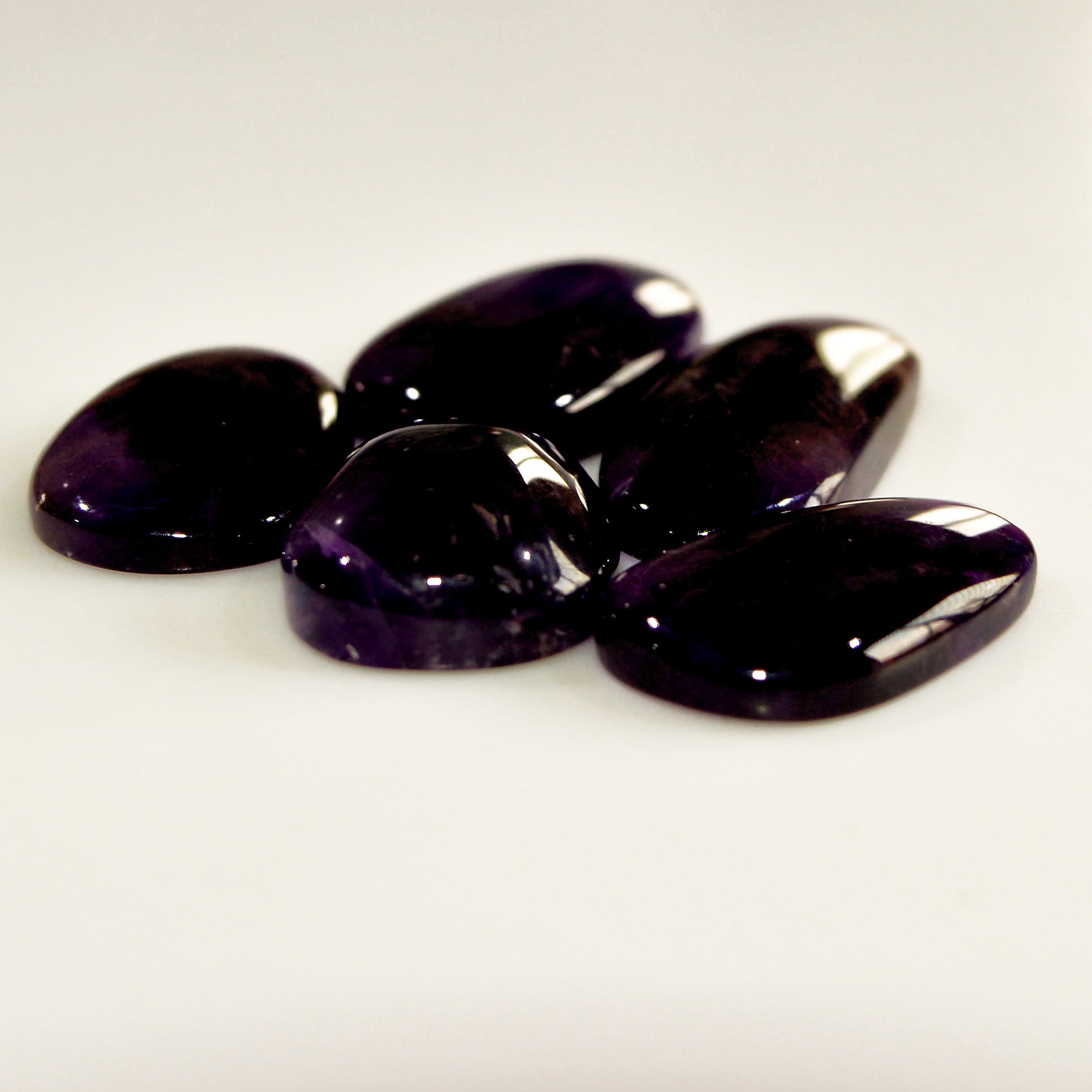 5 Pcs 78 Cts Natural Purple Amethyst Cabochon Loose Semi Precious Wholesale Lot Jewelry Making Wire Wrapping Pendant 26x10 19x14mm 15724