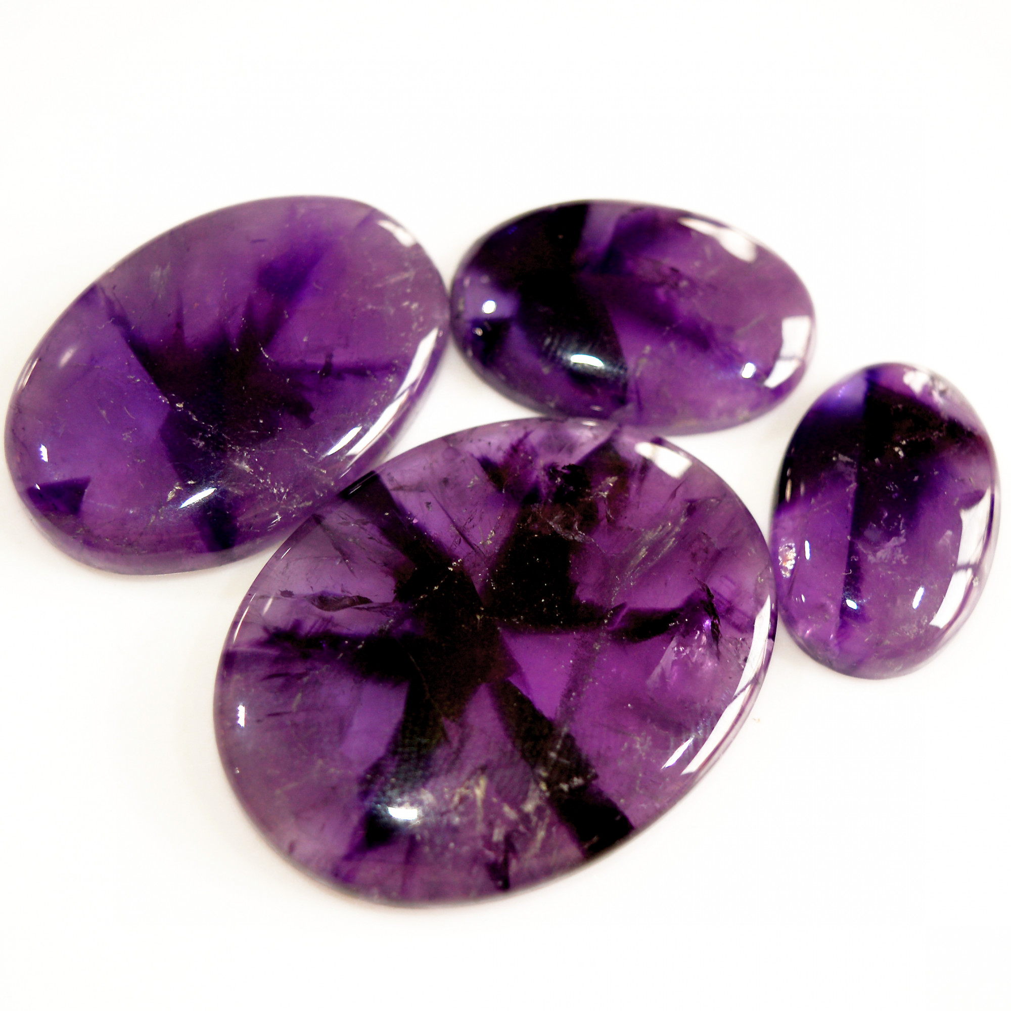 4 Pcs 198 Cts Natural Purple Amethyst Cabochon Loose Semi Precious Wholesale Lot Jewelry Making Wire Wrapping Pendant 42x31 25x15mm 15725