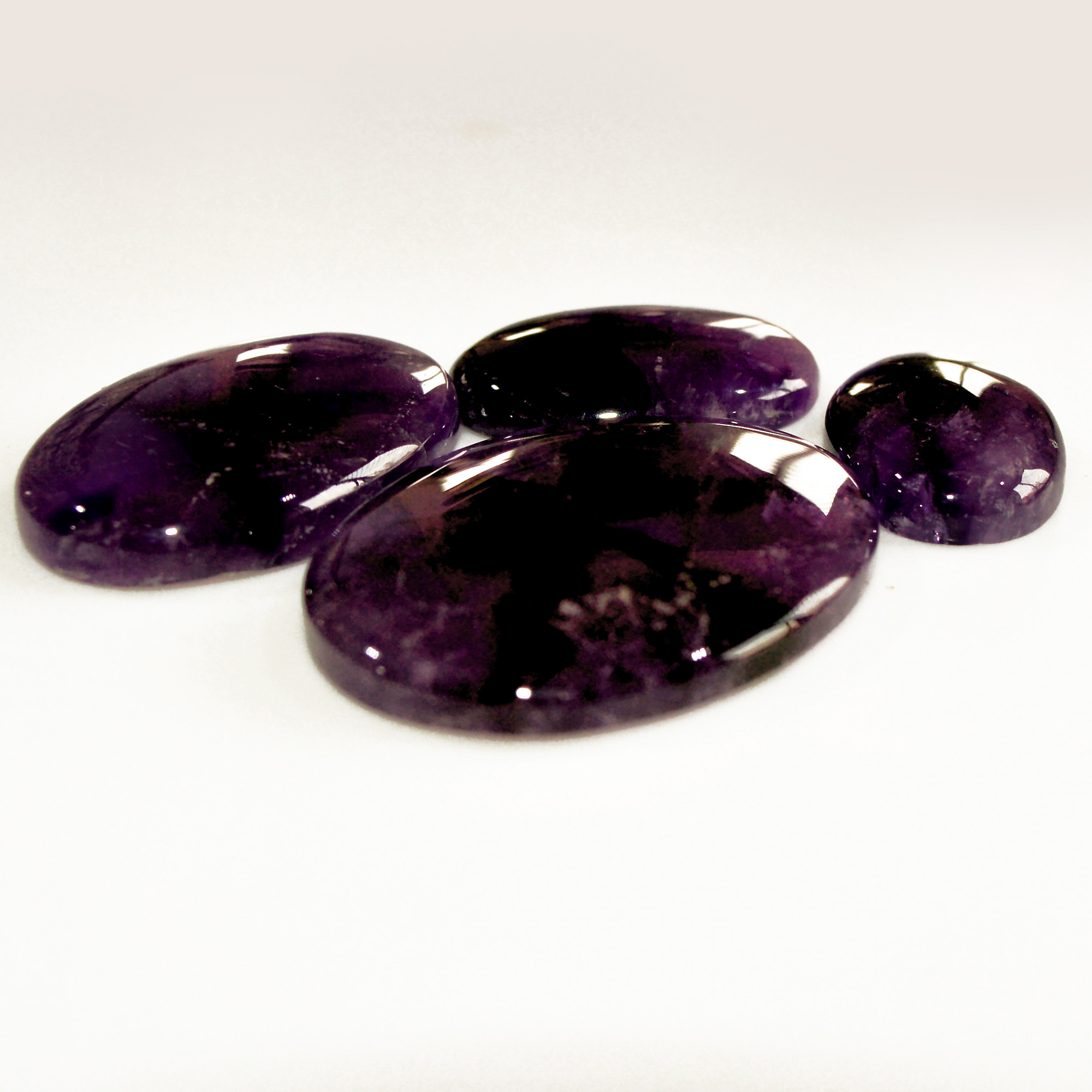 4 Pcs 198 Cts Natural Purple Amethyst Cabochon Loose Semi Precious Wholesale Lot Jewelry Making Wire Wrapping Pendant 42x31 25x15mm 15725