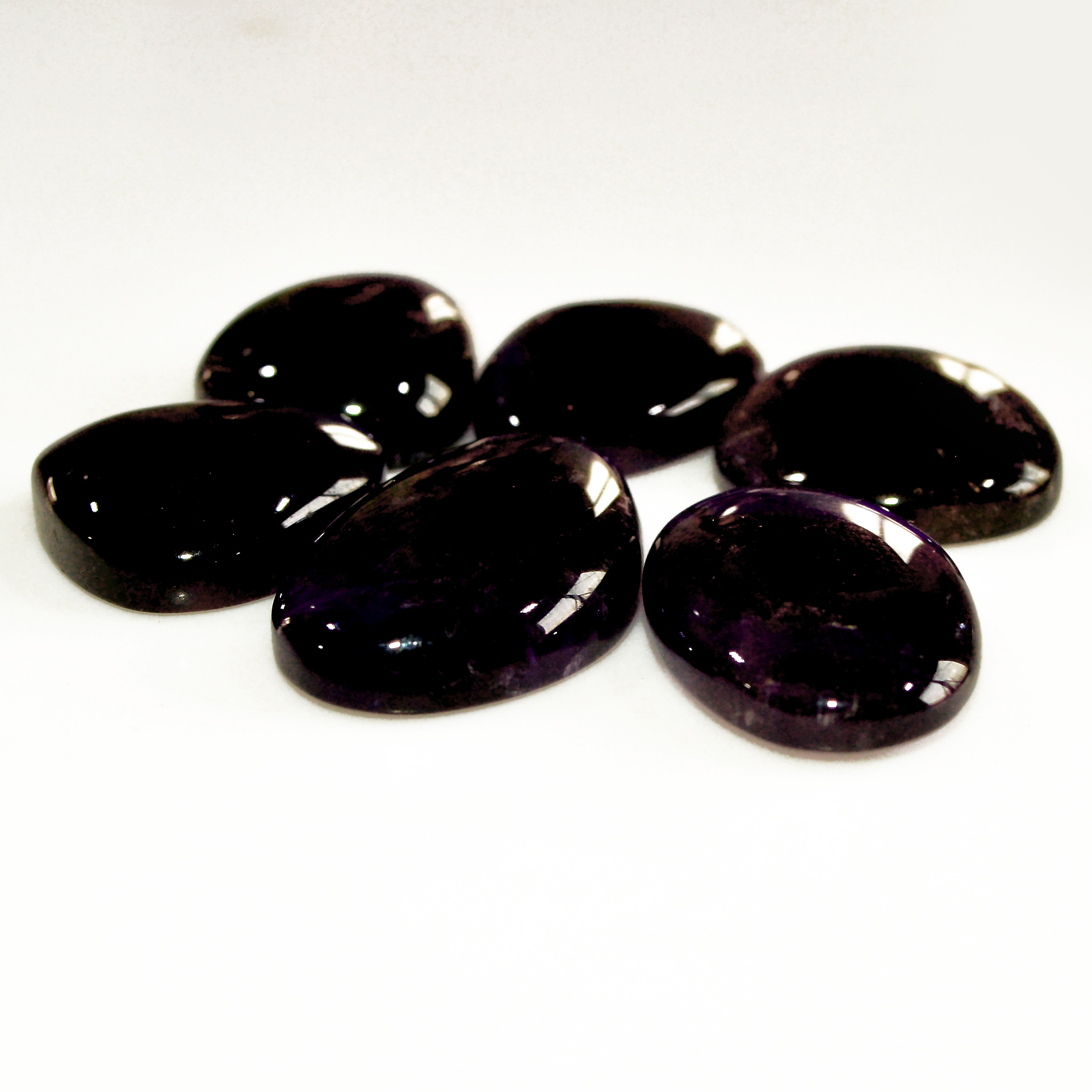 6 Pcs 138 Cts Natural Purple Amethyst Cabochon Loose Semi Precious Wholesale Lot Jewelry Making Wire Wrapping Pendant 29x15 19x16mm 15726