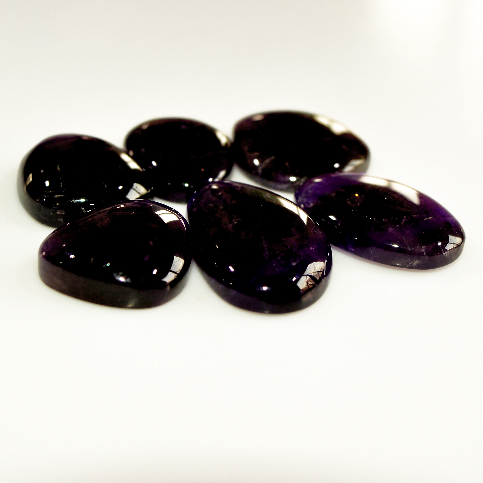 6 Pcs 138 Cts Natural Purple Amethyst Cabochon Loose Semi Precious Wholesale Lot Jewelry Making Wire Wrapping Pendant 29x15 19x16mm 15726
