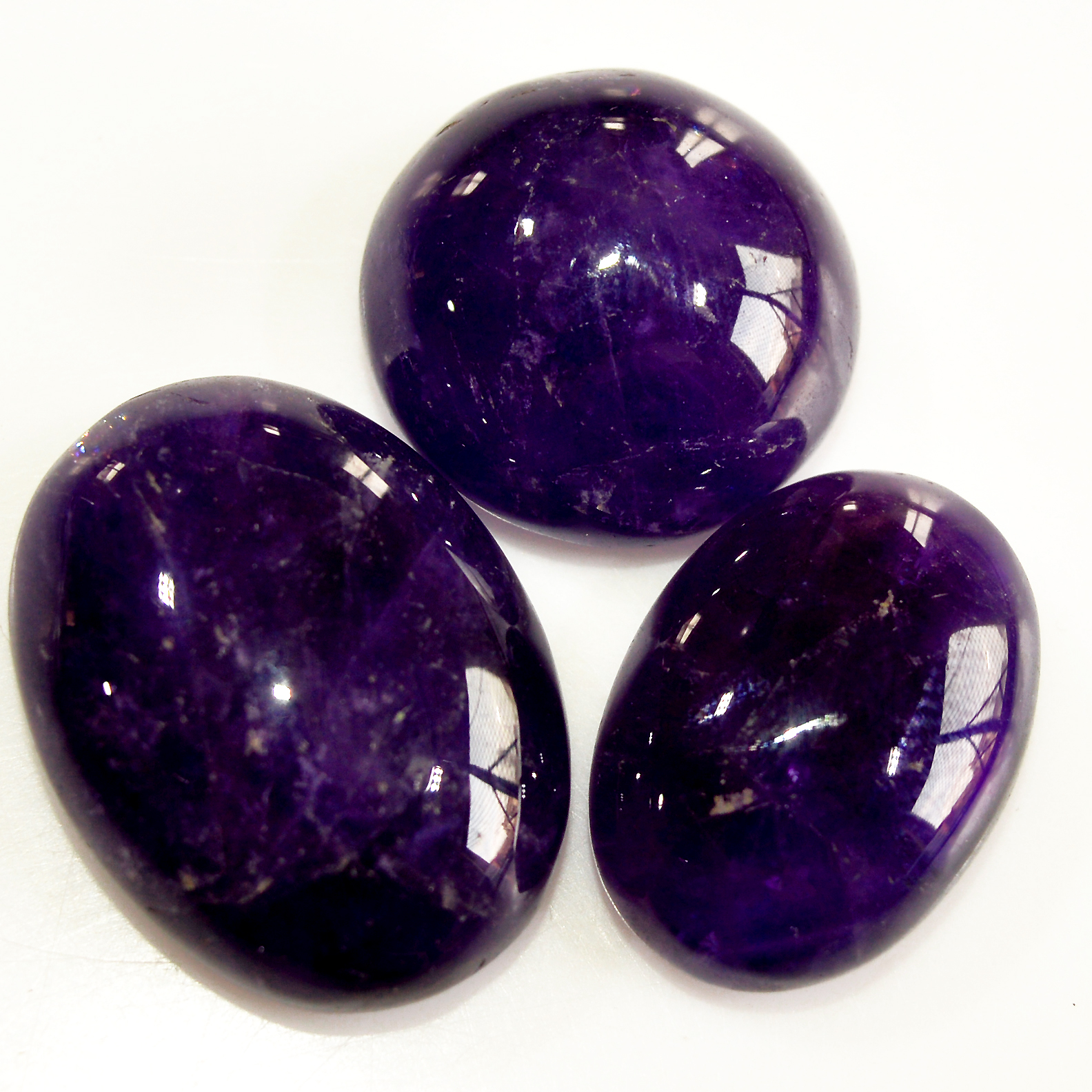 3 Pcs 117 Cts Natural Purple Amethyst Cabochon Loose Semi Precious Wholesale Lot Jewelry Making Wire Wrapping Pendant 27x20 20x20mm 15727