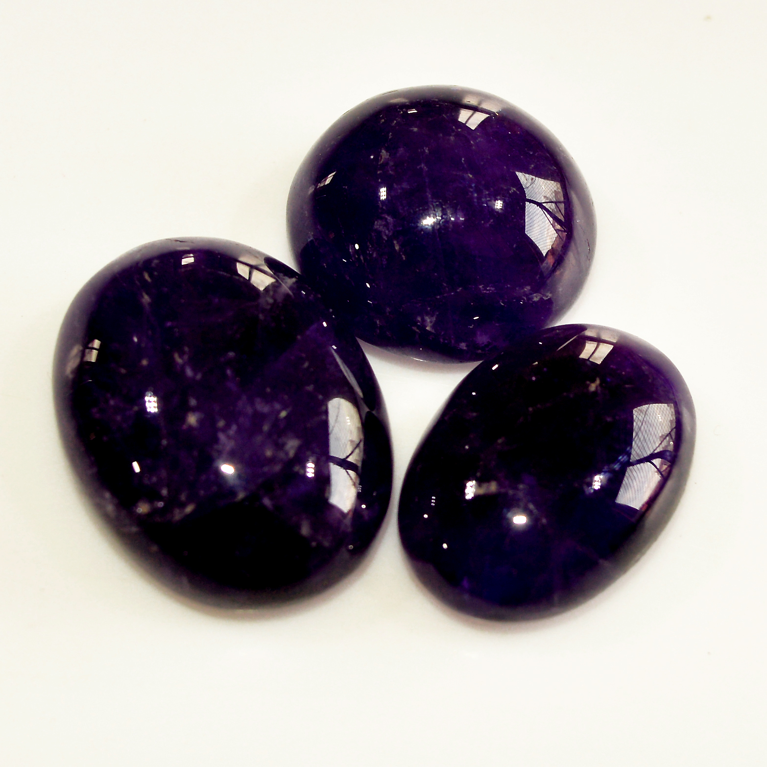3 Pcs 117 Cts Natural Purple Amethyst Cabochon Loose Semi Precious Wholesale Lot Jewelry Making Wire Wrapping Pendant 27x20 20x20mm 15727