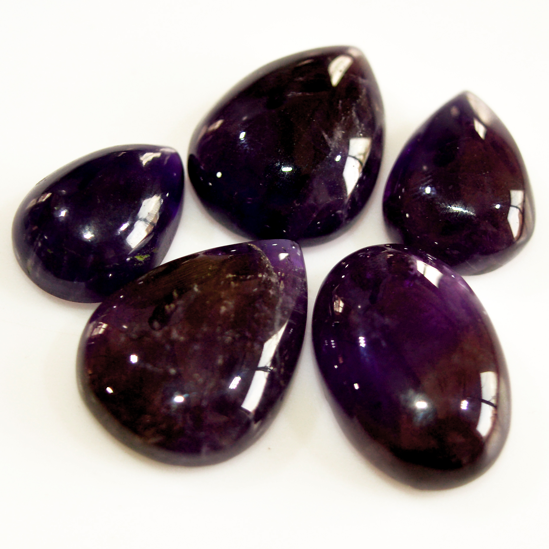 5 Pcs 71 Cts Natural Purple Amethyst Cabochon Loose Semi Precious Wholesale Lot Jewelry Making Wire Wrapping Pendant 20x12 15x10mm 15729