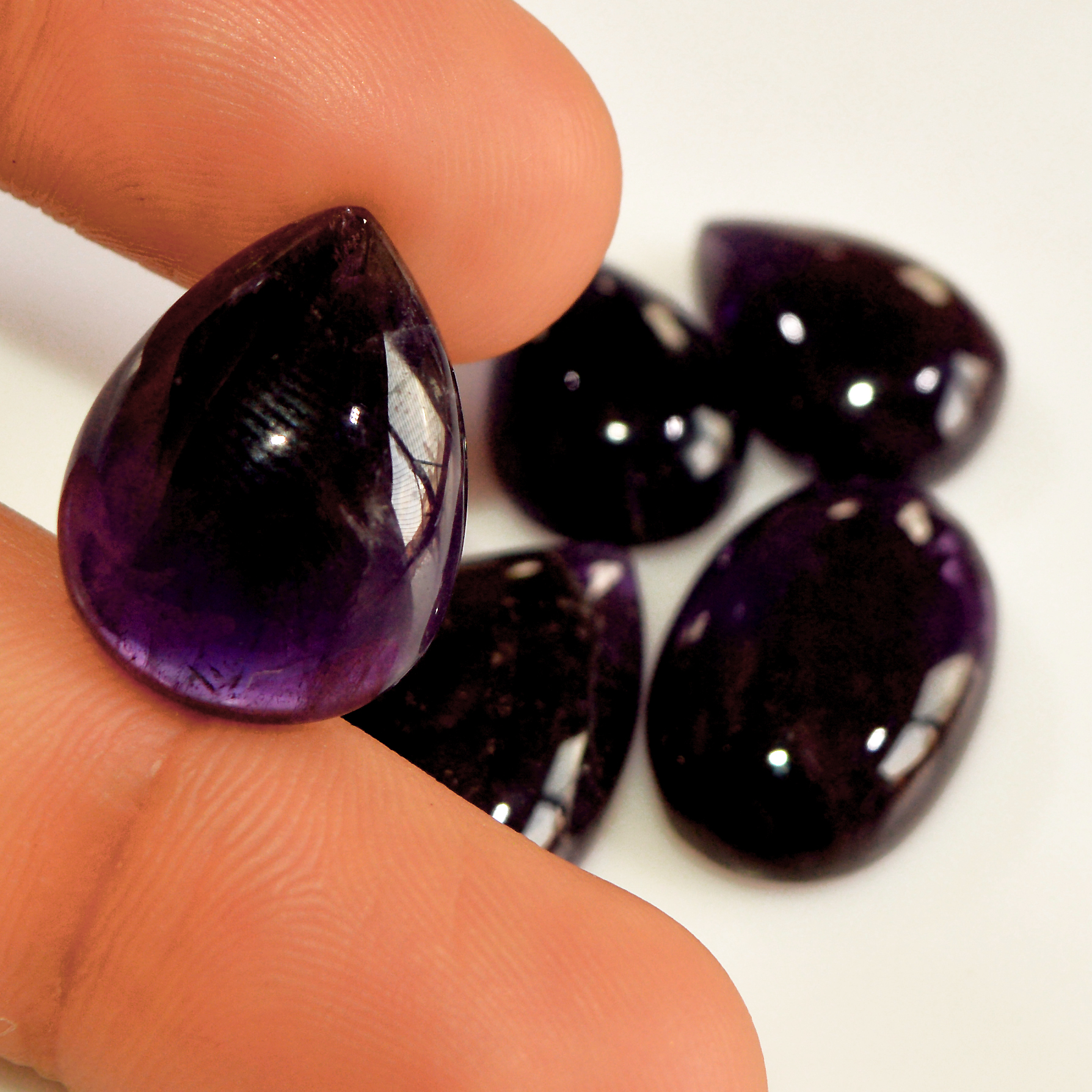 5 Pcs 71 Cts Natural Purple Amethyst Cabochon Loose Semi Precious Wholesale Lot Jewelry Making Wire Wrapping Pendant 20x12 15x10mm 15729