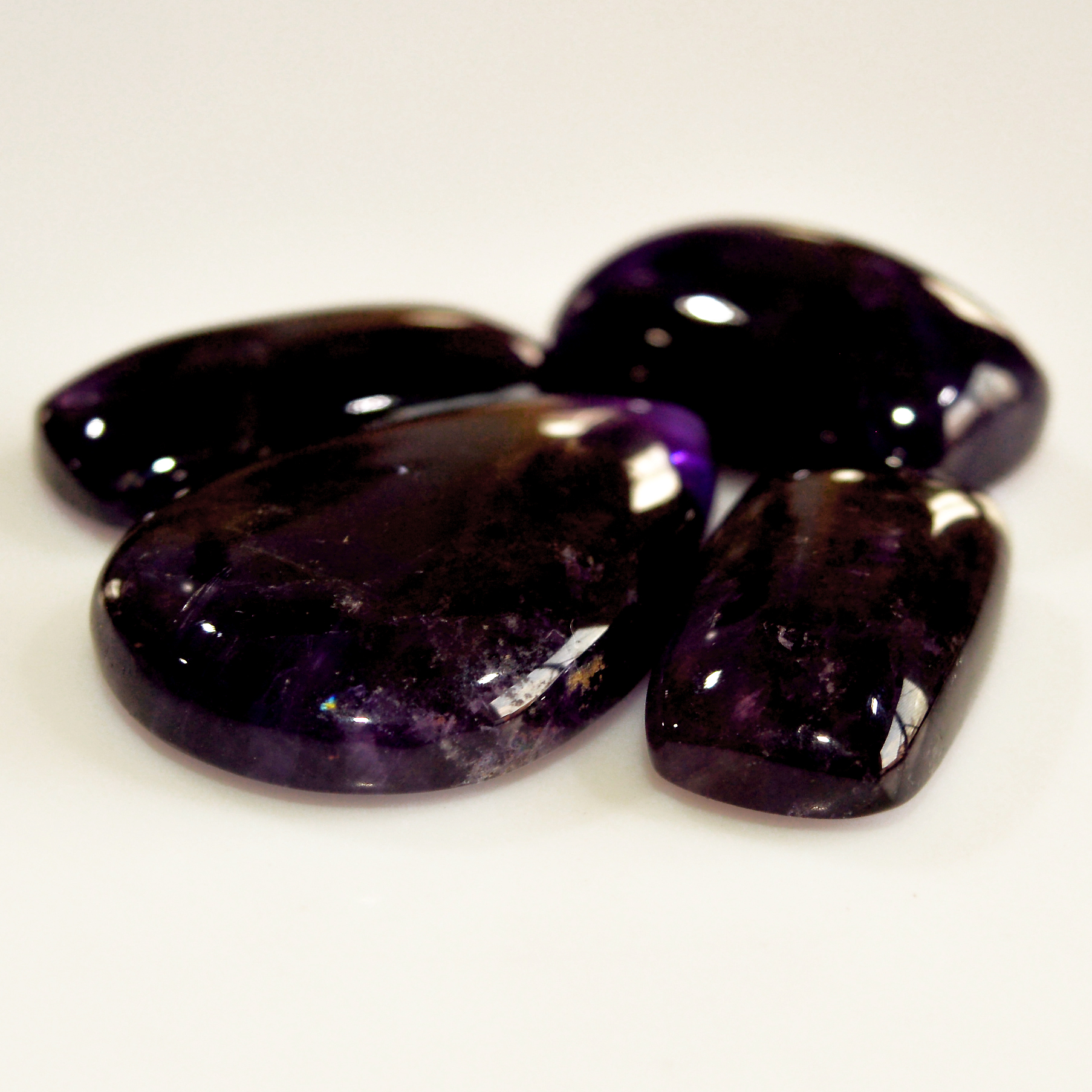 4 Pcs 119 Cts Natural Purple Amethyst Cabochon Loose Semi Precious Wholesale Lot Jewelry Making Wire Wrapping Pendant 33x20 22x13mm 15730