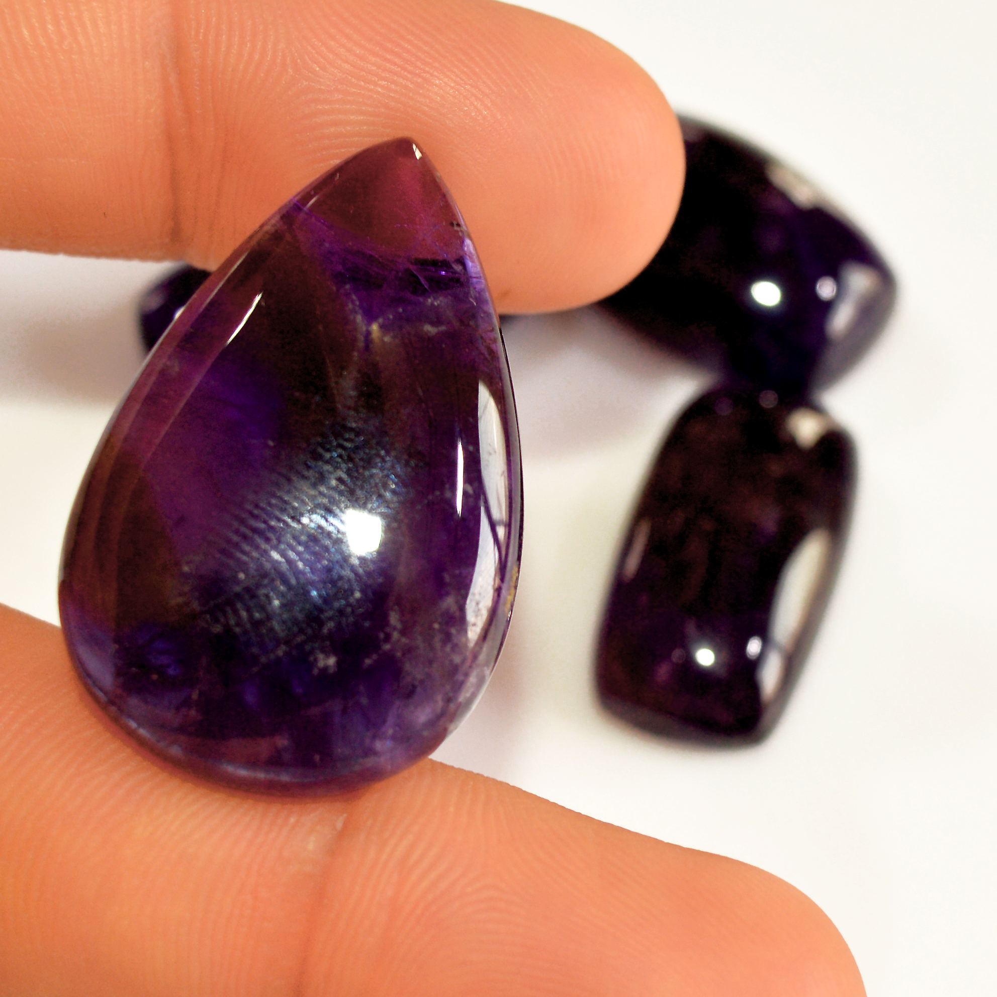 4 Pcs 119 Cts Natural Purple Amethyst Cabochon Loose Semi Precious Wholesale Lot Jewelry Making Wire Wrapping Pendant 33x20 22x13mm 15730