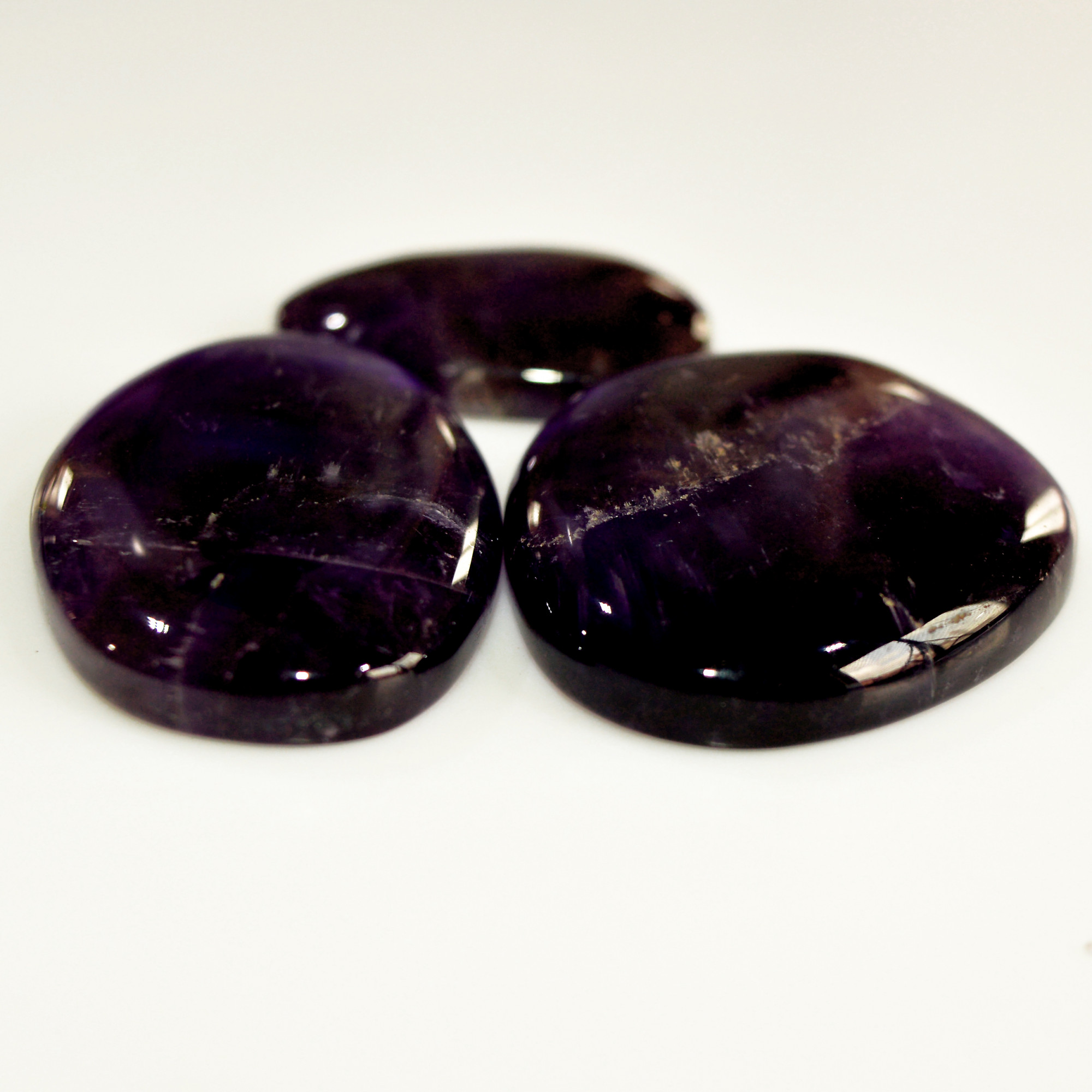 3 Pcs 154 Cts Natural Purple Amethyst Cabochon Loose Semi Precious Wholesale Lot Jewelry Making Wire Wrapping Pendant 36x30 26x17mm 15732
