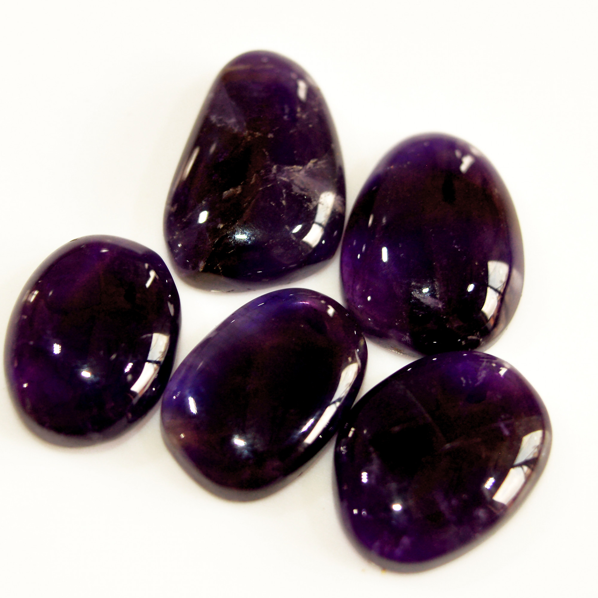 5 Pcs 94 Cts Natural Purple Amethyst Cabochon Loose Semi Precious Wholesale Lot Jewelry Making Wire Wrapping Pendant 24x14 19x13mm 15733