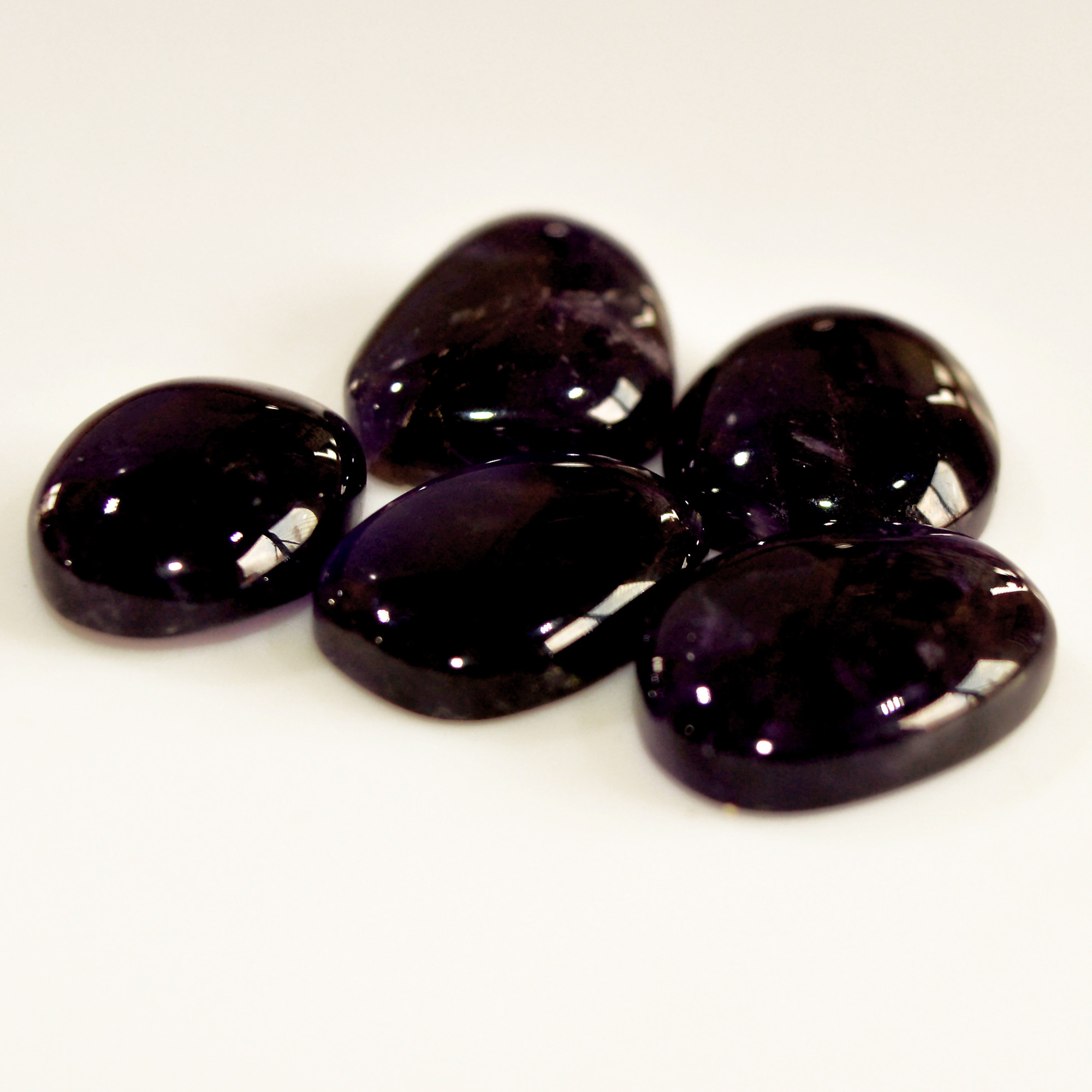 5 Pcs 94 Cts Natural Purple Amethyst Cabochon Loose Semi Precious Wholesale Lot Jewelry Making Wire Wrapping Pendant 24x14 19x13mm 15733
