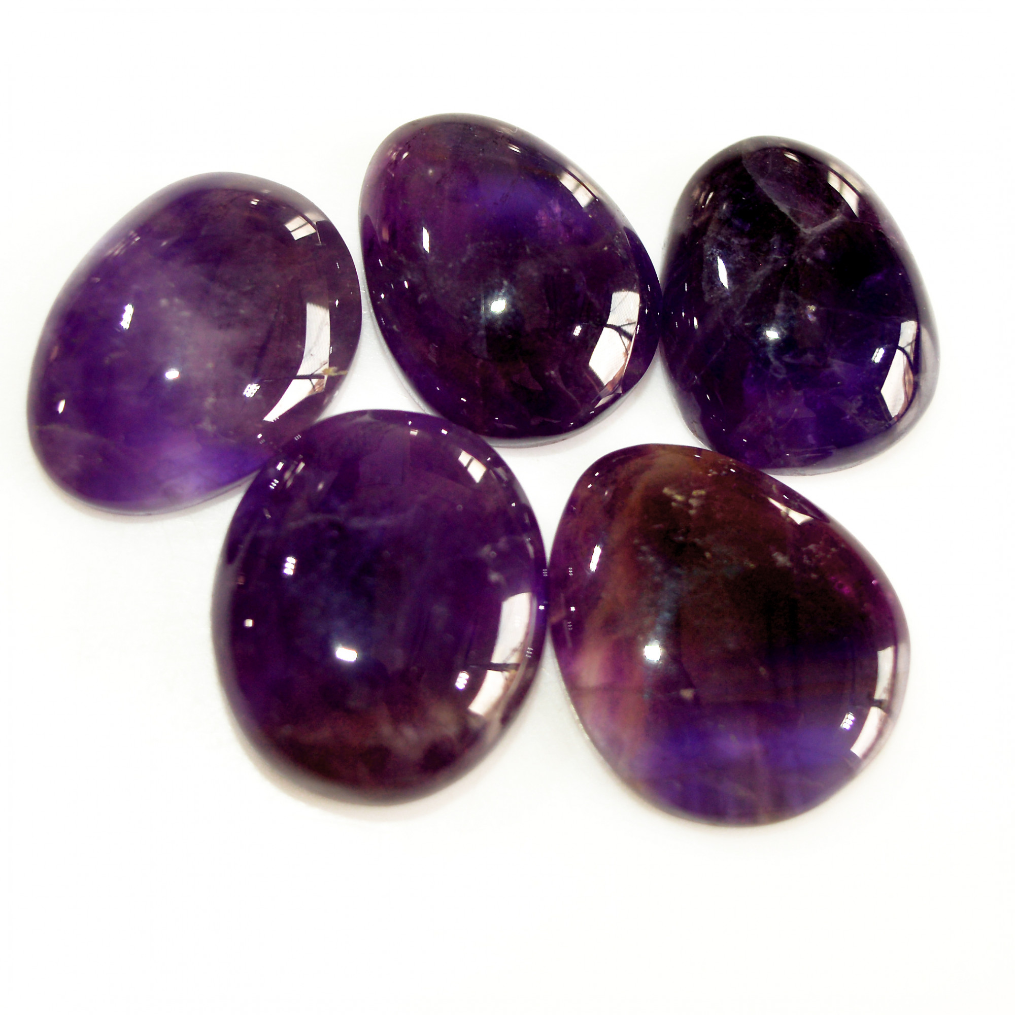 5 Pcs 90 Cts Natural Purple Amethyst Cabochon Loose Semi Precious Wholesale Lot Jewelry Making Wire Wrapping Pendant 20x17 18x14mm 15734