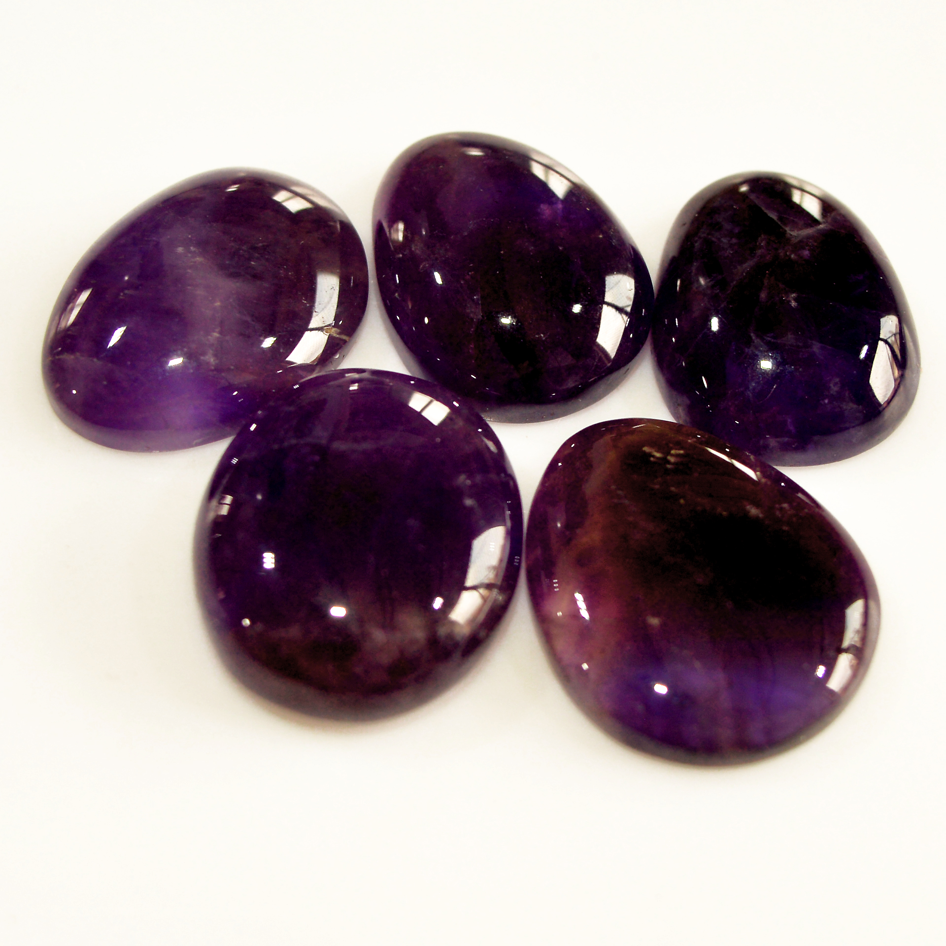 5 Pcs 90 Cts Natural Purple Amethyst Cabochon Loose Semi Precious Wholesale Lot Jewelry Making Wire Wrapping Pendant 20x17 18x14mm 15734