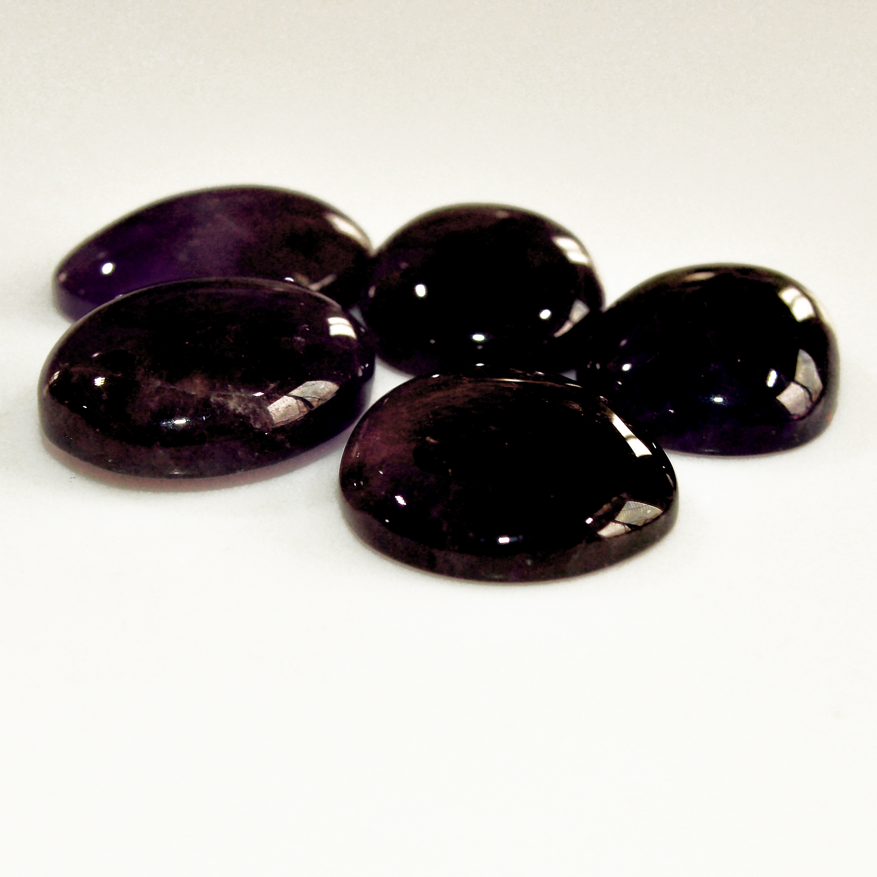 5 Pcs 90 Cts Natural Purple Amethyst Cabochon Loose Semi Precious Wholesale Lot Jewelry Making Wire Wrapping Pendant 20x17 18x14mm 15734
