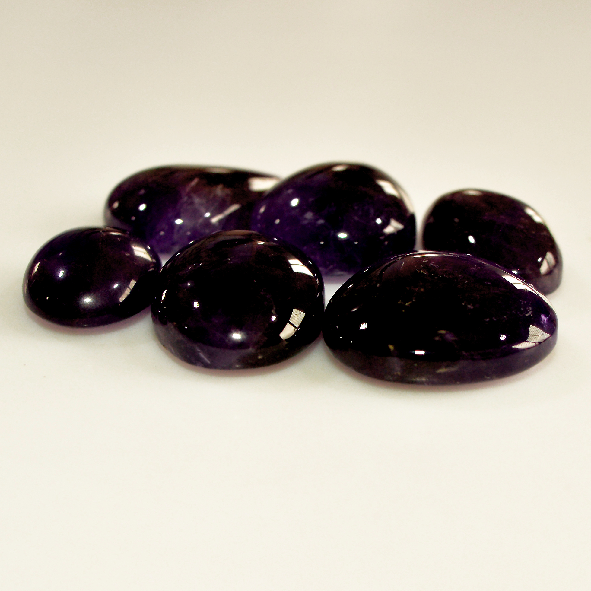 6 Pcs 93 Cts Natural Purple Amethyst Cabochon Loose Semi Precious Wholesale Lot Jewelry Making Wire Wrapping Pendant 18x18 14x10mm 15735