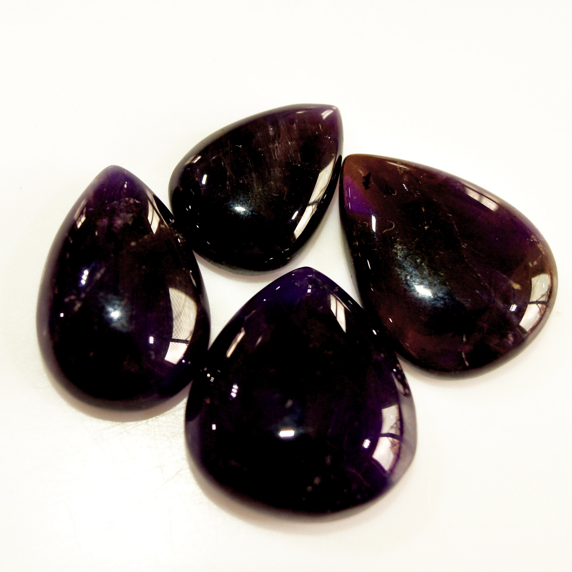 4 Pcs 110 Cts Natural Purple Amethyst Cabochon Loose Semi Precious Wholesale Lot Jewelry Making Wire Wrapping Pendant 25x18 20x14mm 15736