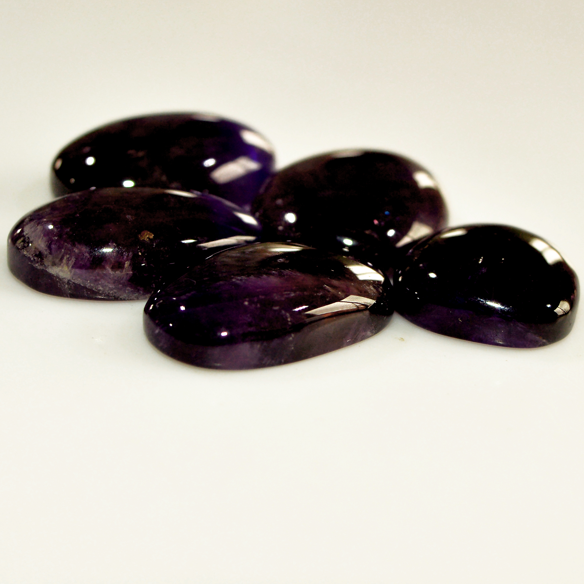 5 Pcs 95 Cts Natural Purple Amethyst Cabochon Loose Semi Precious Wholesale Lot Jewelry Making Wire Wrapping Pendant 21x16 16x15mm 15737