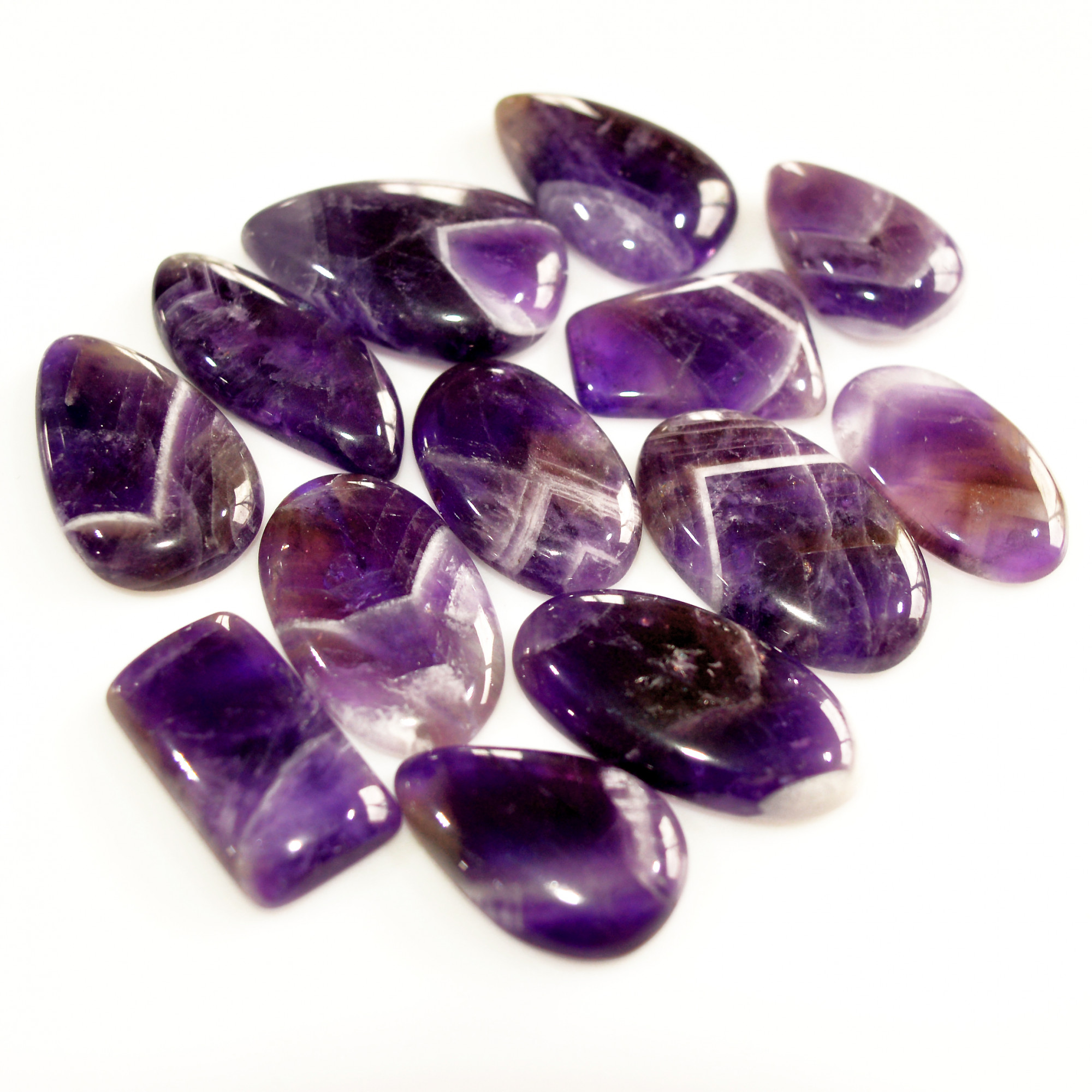 13 Pcs 257 Cts Amethyst Cabochon Gemstone lot 28x18 20x14mm R-15738