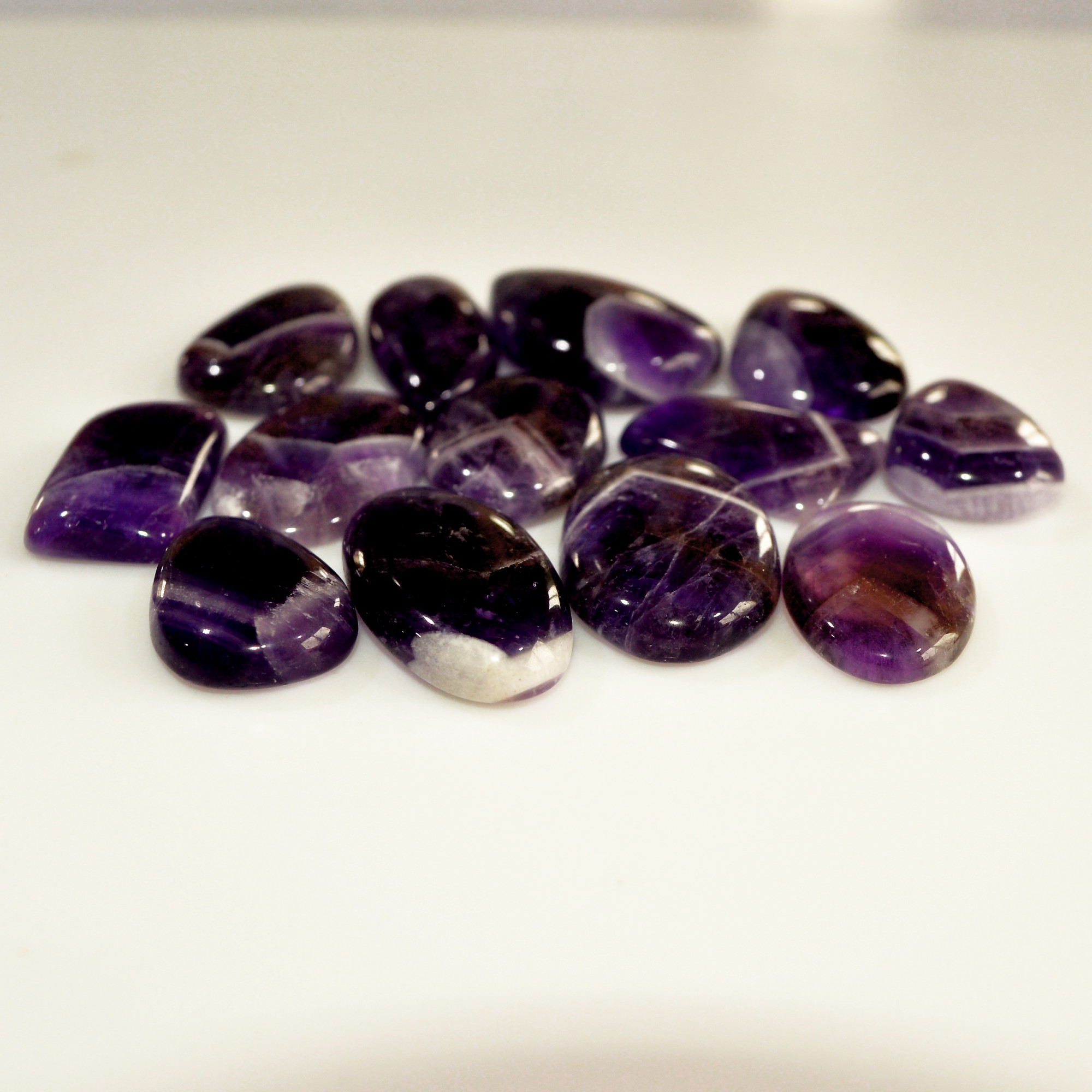 13 Pcs 257 Cts Amethyst Cabochon Gemstone lot 28x18 20x14mm R-15738