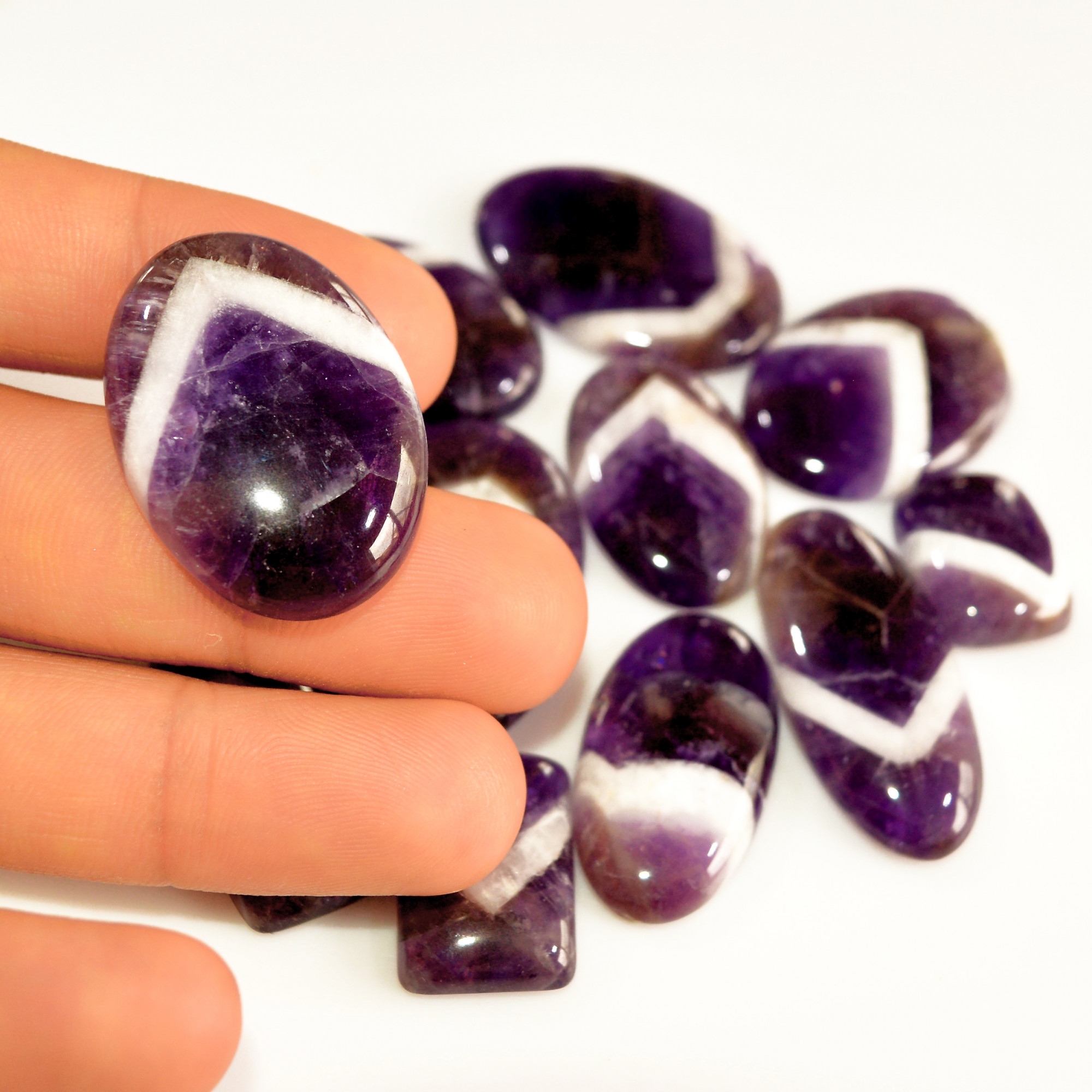 11Pcs 318Ct Natural Amethyst Cabochon Mixed Shapes Gemstone Lot For Pendants Handmade Craft Supplies For Jewelry Making 34x22 17x14mm 15740