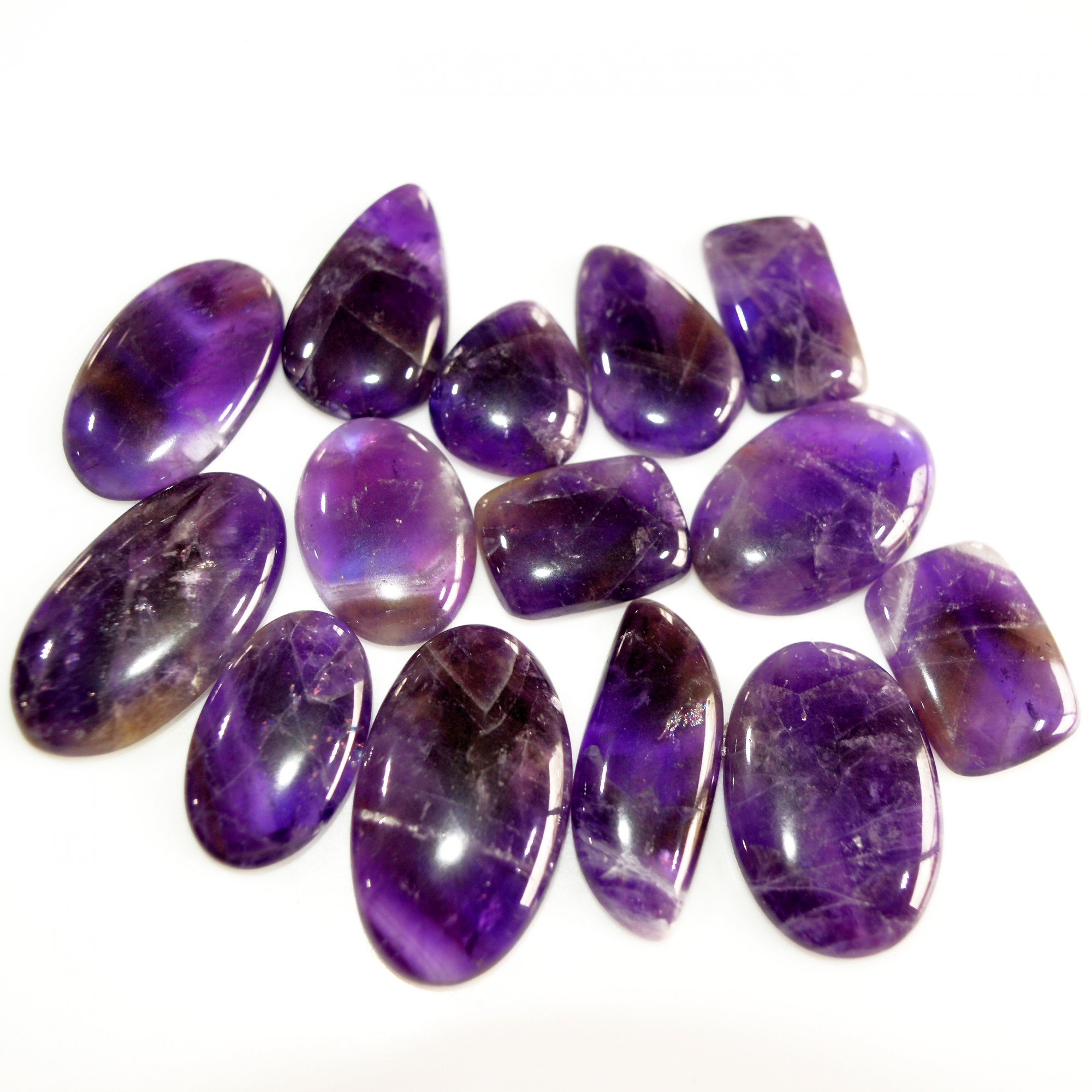 14Pcs 272Ct Natural Amethyst Cabochon Mixed Shapes Gemstone Lot For Pendants Handmade Craft Supplies For Jewelry Making 30x17 17x13mm 15741