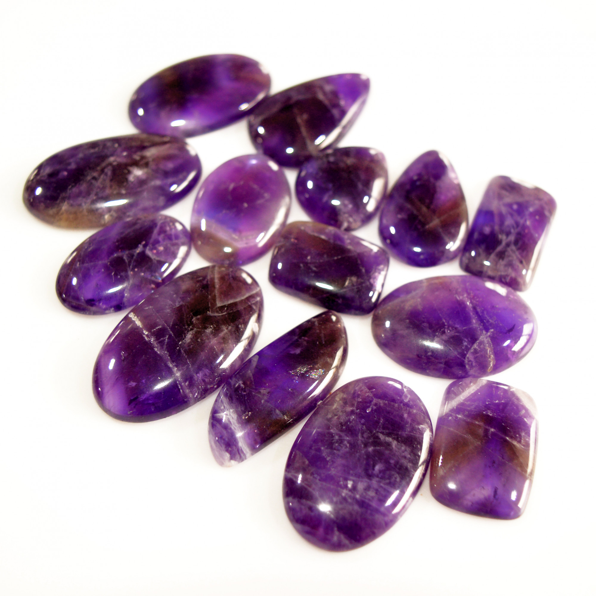 14Pcs 272Ct Natural Amethyst Cabochon Mixed Shapes Gemstone Lot For Pendants Handmade Craft Supplies For Jewelry Making 30x17 17x13mm 15741