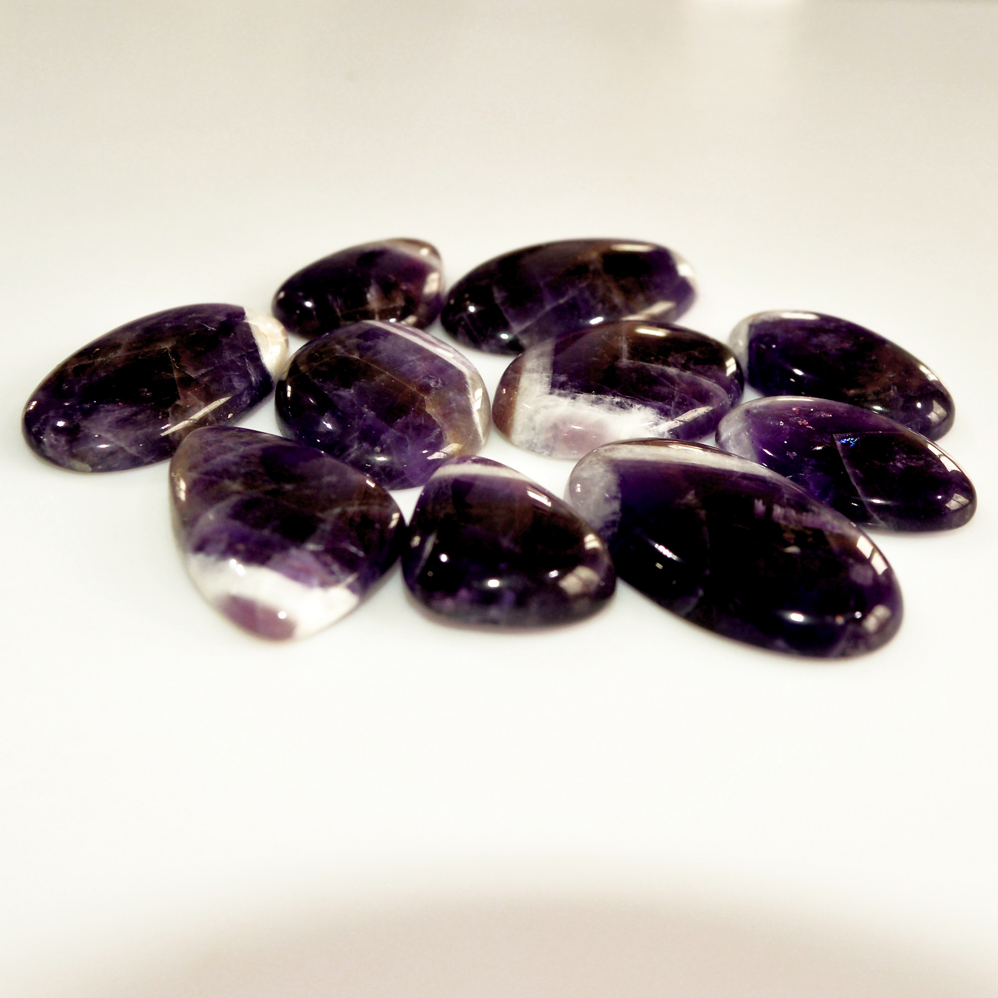 10Pcs 272Ct Natural Amethyst Cabochon Mixed Shapes Gemstone Lot For Pendants Handmade Craft Supplies For Jewelry Making 34x20 24x15mm 15742