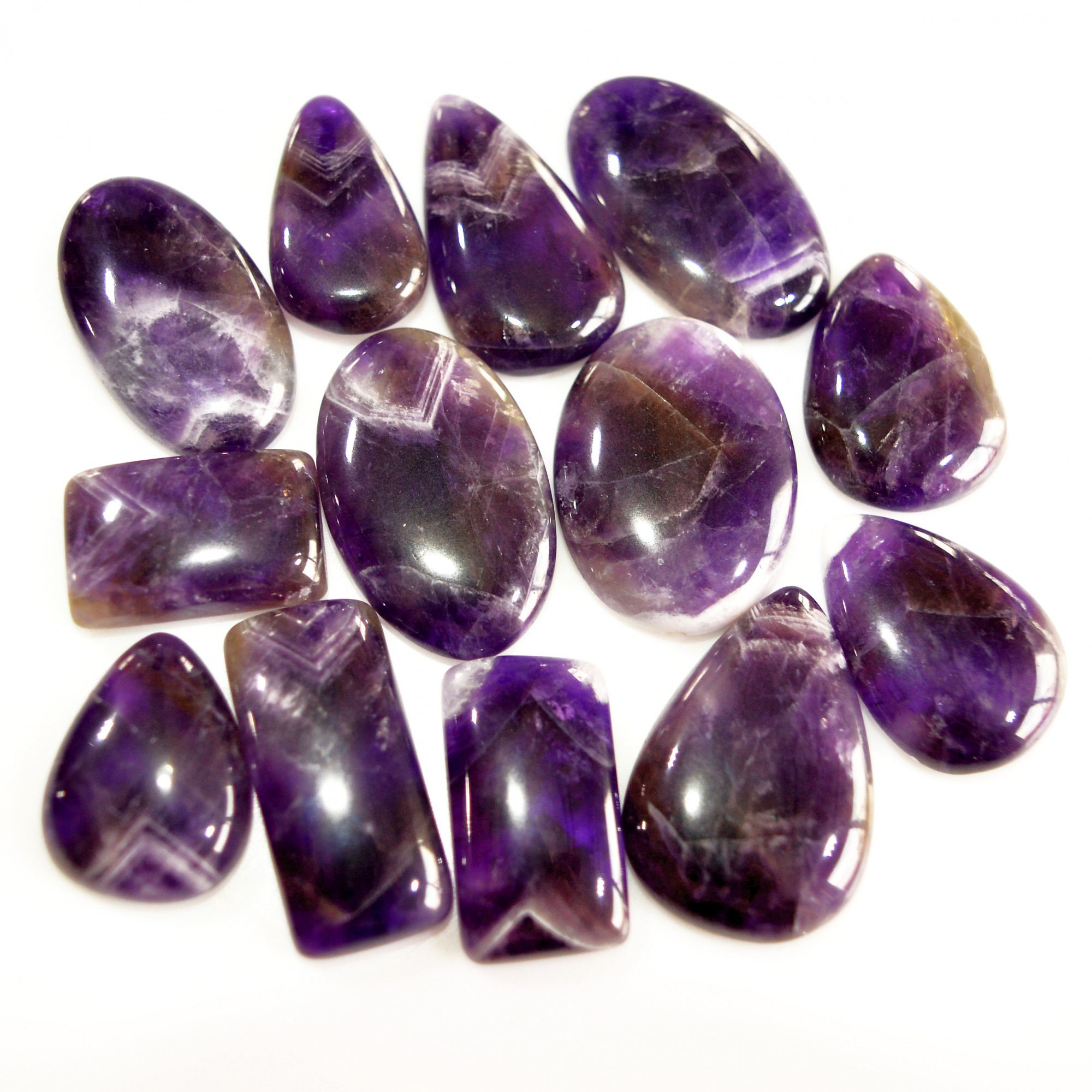 13Pcs 312Ct Natural Amethyst Cabochon Mixed Shapes Gemstone Lot For Pendants Handmade Craft Supplies For Jewelry Making 29x19 20x14mm 15745