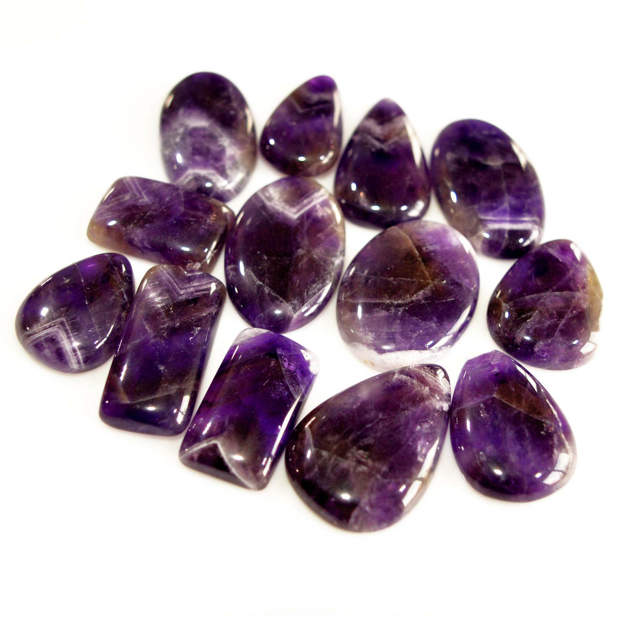 13Pcs 312Ct Natural Amethyst Cabochon Mixed Shapes Gemstone Lot For Pendants Handmade Craft Supplies For Jewelry Making 29x19 20x14mm 15745