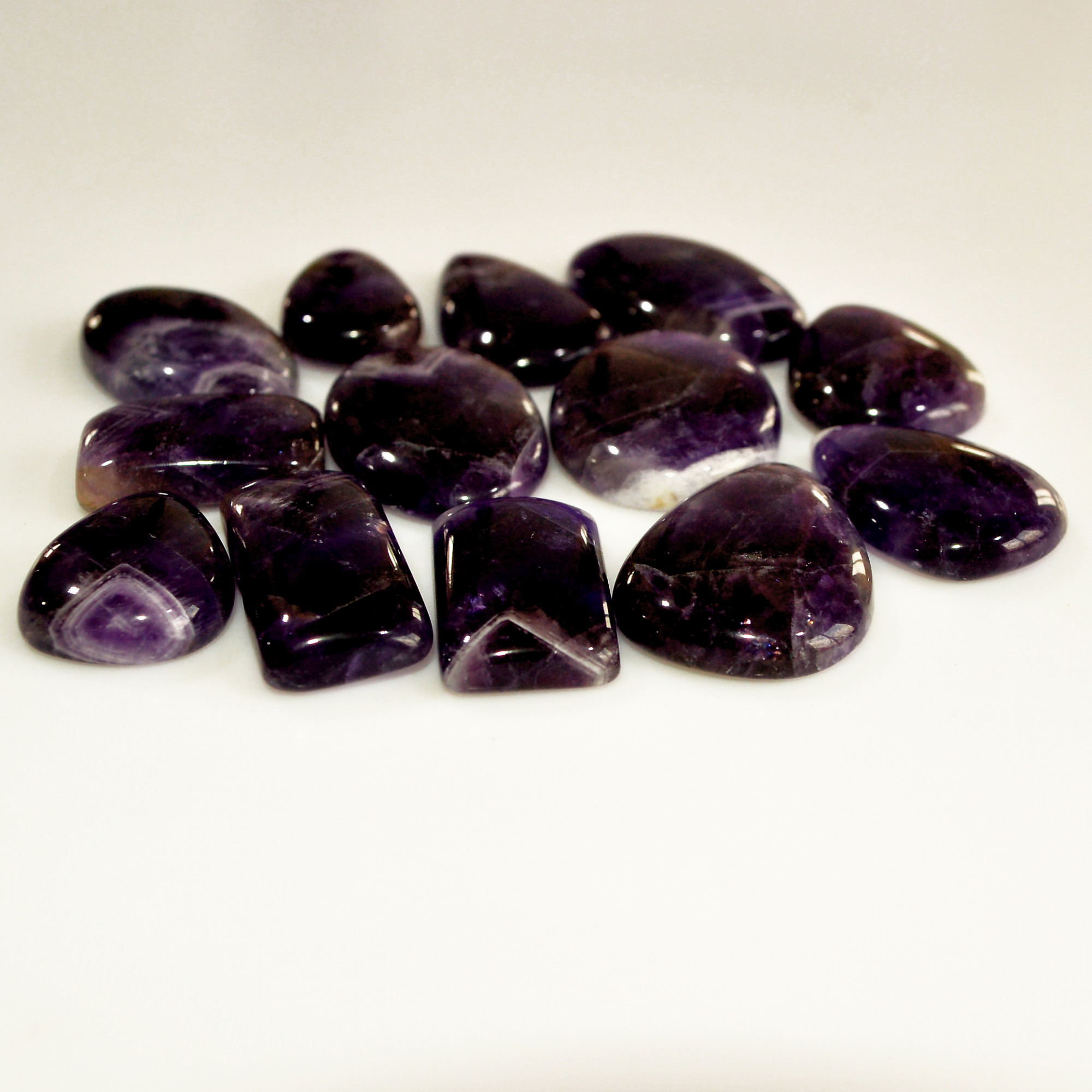 13Pcs 312Ct Natural Amethyst Cabochon Mixed Shapes Gemstone Lot For Pendants Handmade Craft Supplies For Jewelry Making 29x19 20x14mm 15745