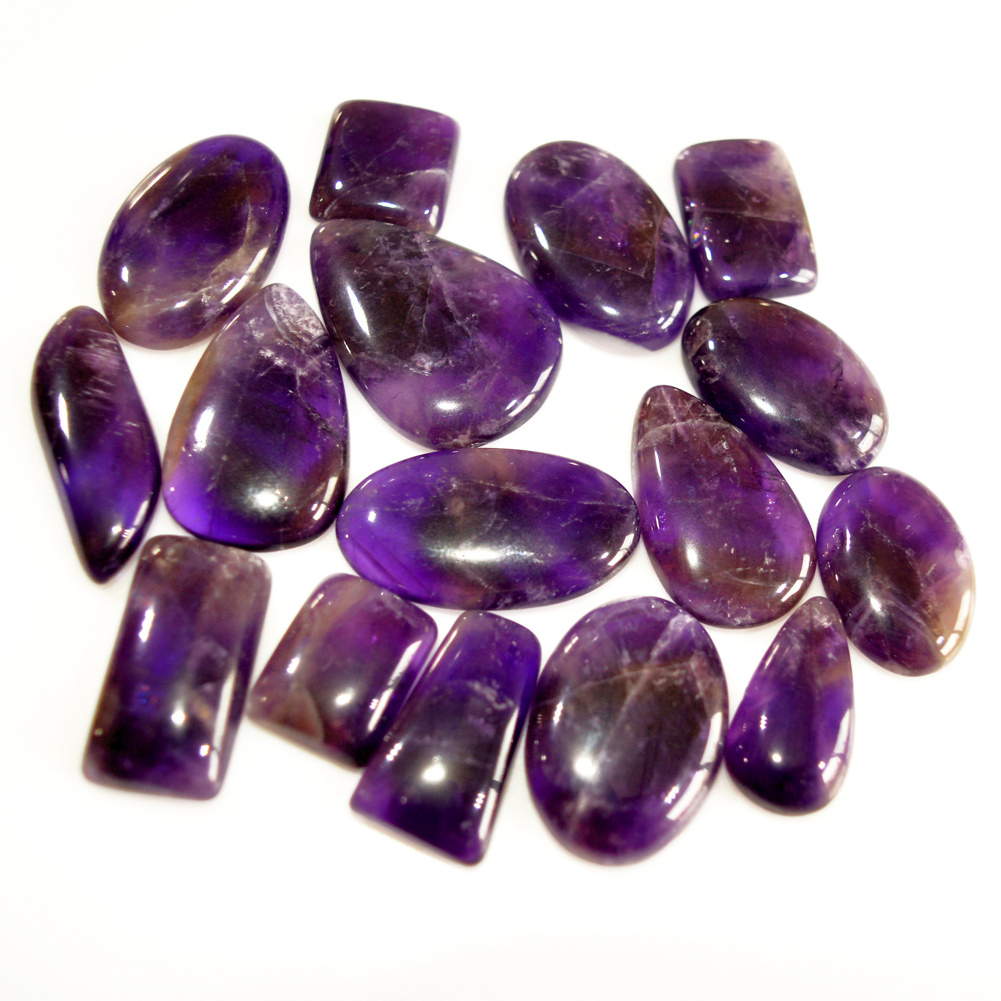 16Pcs 322Ct Natural Amethyst Cabochon Mixed Shapes Gemstone Lot For Pendants Handmade Craft Supplies For Jewelry Making 30x20 15x10mm 15746