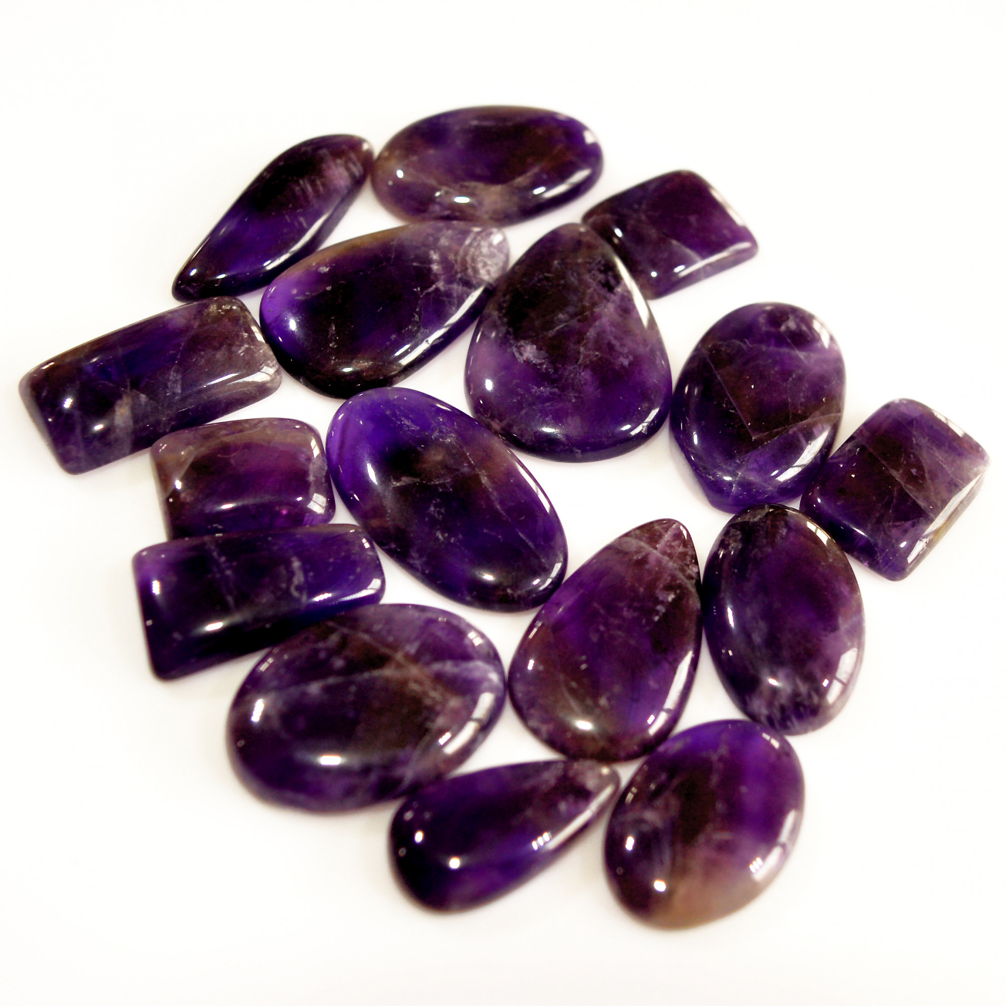16Pcs 322Ct Natural Amethyst Cabochon Mixed Shapes Gemstone Lot For Pendants Handmade Craft Supplies For Jewelry Making 30x20 15x10mm 15746
