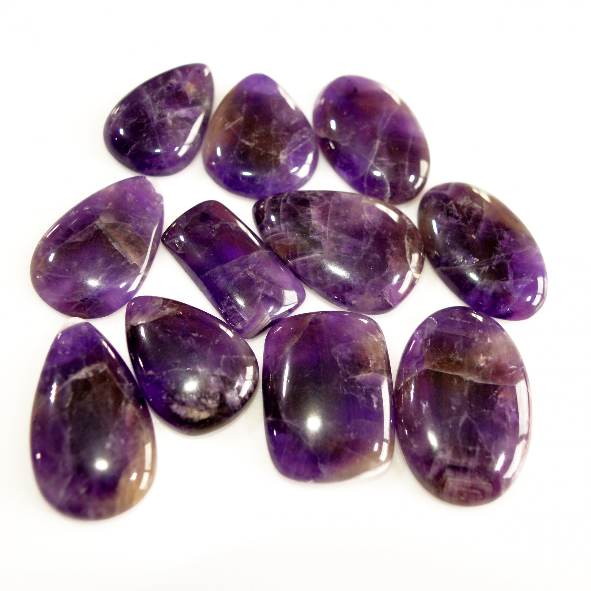 11Pcs 238Ct Natural Amethyst Cabochon Mixed Shapes Gemstone Lot For Pendants Handmade Craft Supplies For Jewelry Making 28x15 20x14mm 15747
