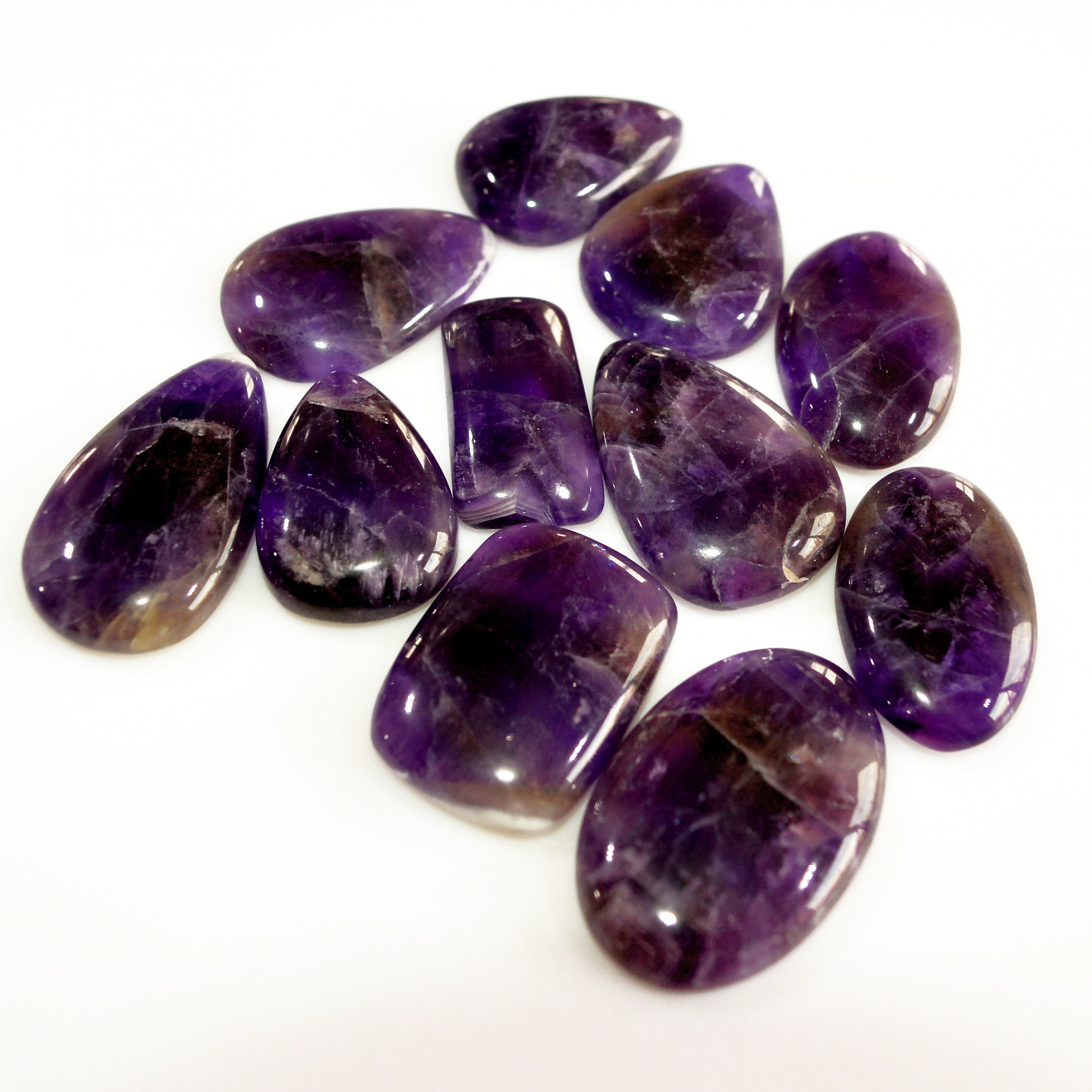 11Pcs 238Ct Natural Amethyst Cabochon Mixed Shapes Gemstone Lot For Pendants Handmade Craft Supplies For Jewelry Making 28x15 20x14mm 15747