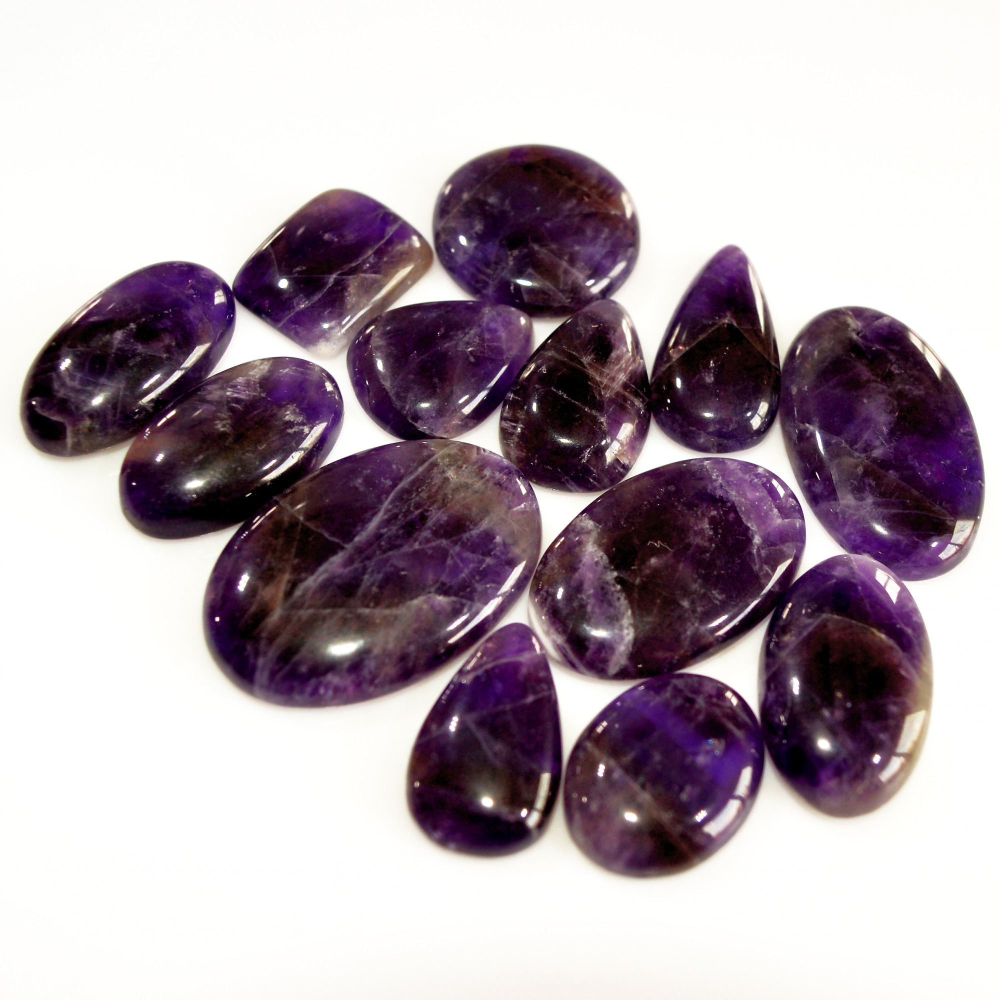 13Pcs 283Ct Natural Amethyst Cabochon Mixed Shapes Gemstone Lot For Pendants Handmade Craft Supplies For Jewelry Making 32x21 17x14mm 15748