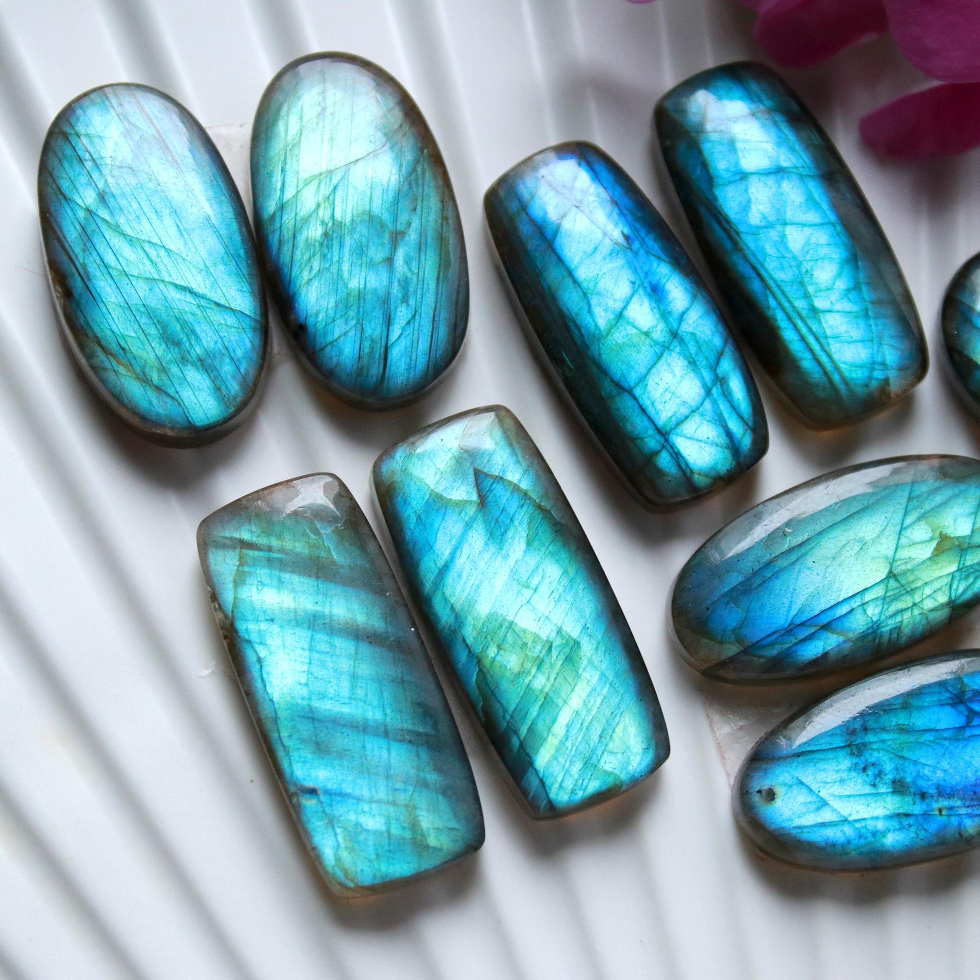 5 Pairs 193 Cts Natural Labradorite Cabochon Pair For Dangle Earring Labradorite Loose Gemstone Lot For Jewelry Making 28x10 25x12mm 15805