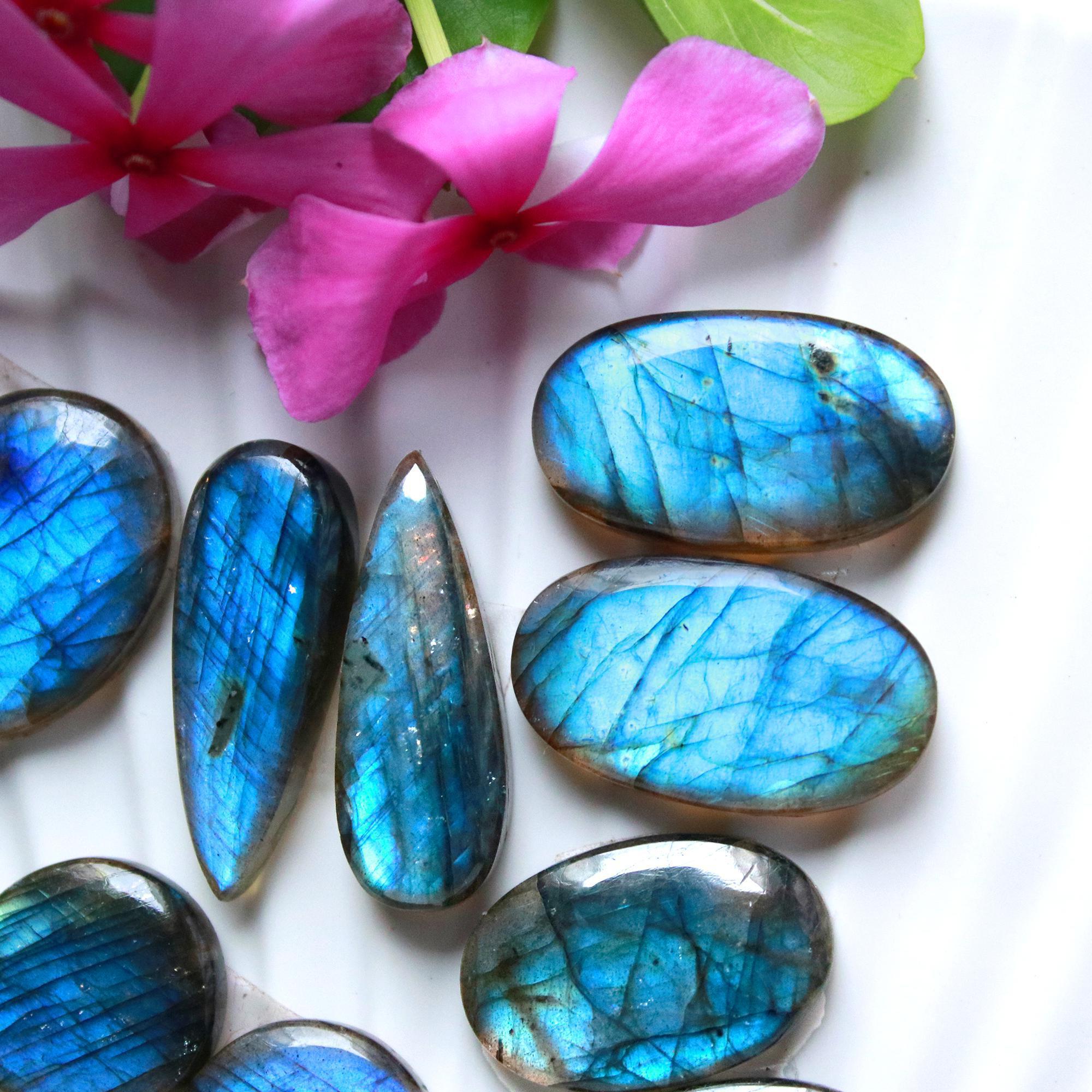 6 Pairs 173 Cts Natural Labradorite Cabochon Pair For Dangle Earring Labradorite Loose Gemstone Lot For Jewelry Making 30x14 15x15mm 15808