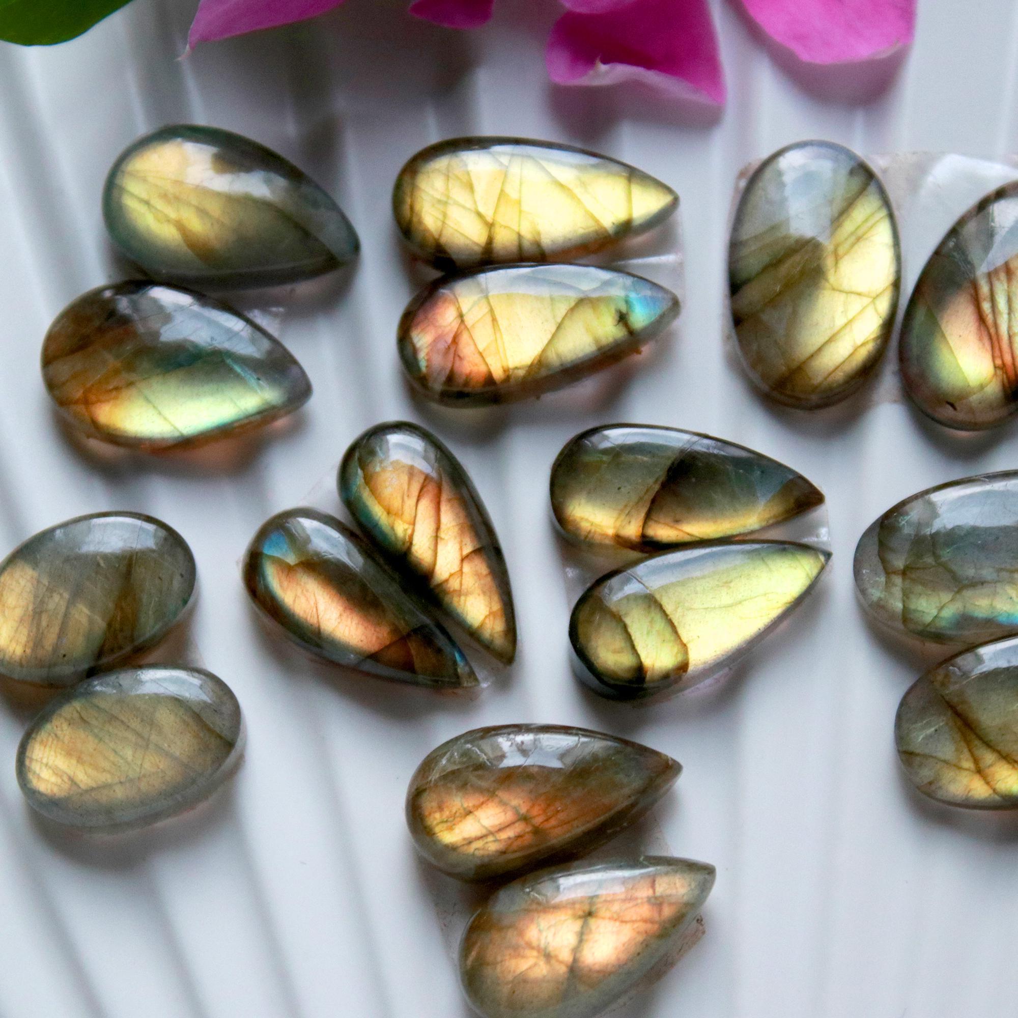 8 Pairs 102 Cts Natural Labradorite Cabochon Pair For Dangle Earring Labradorite Loose Gemstone Lot For Jewelry Making 16x10 16x5mm 15814