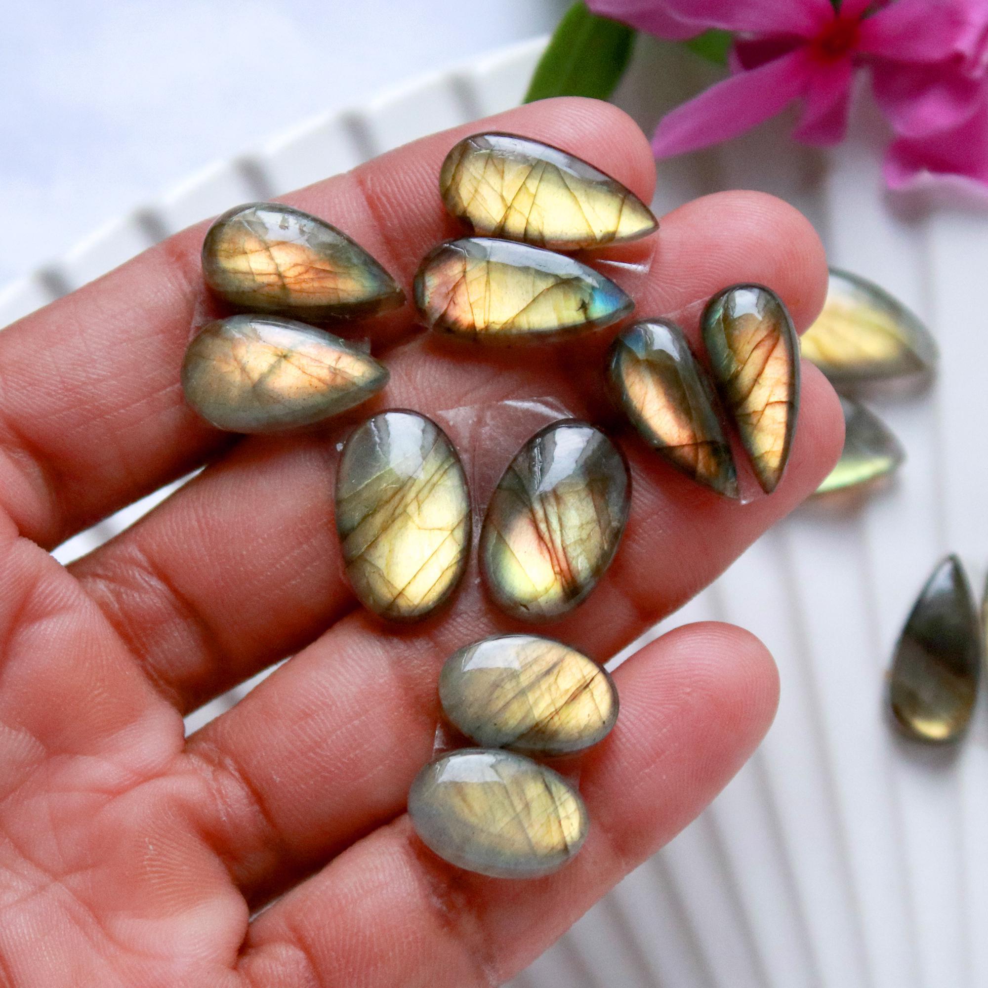 8 Pairs 102 Cts Natural Labradorite Cabochon Pair For Dangle Earring Labradorite Loose Gemstone Lot For Jewelry Making 16x10 16x5mm 15814
