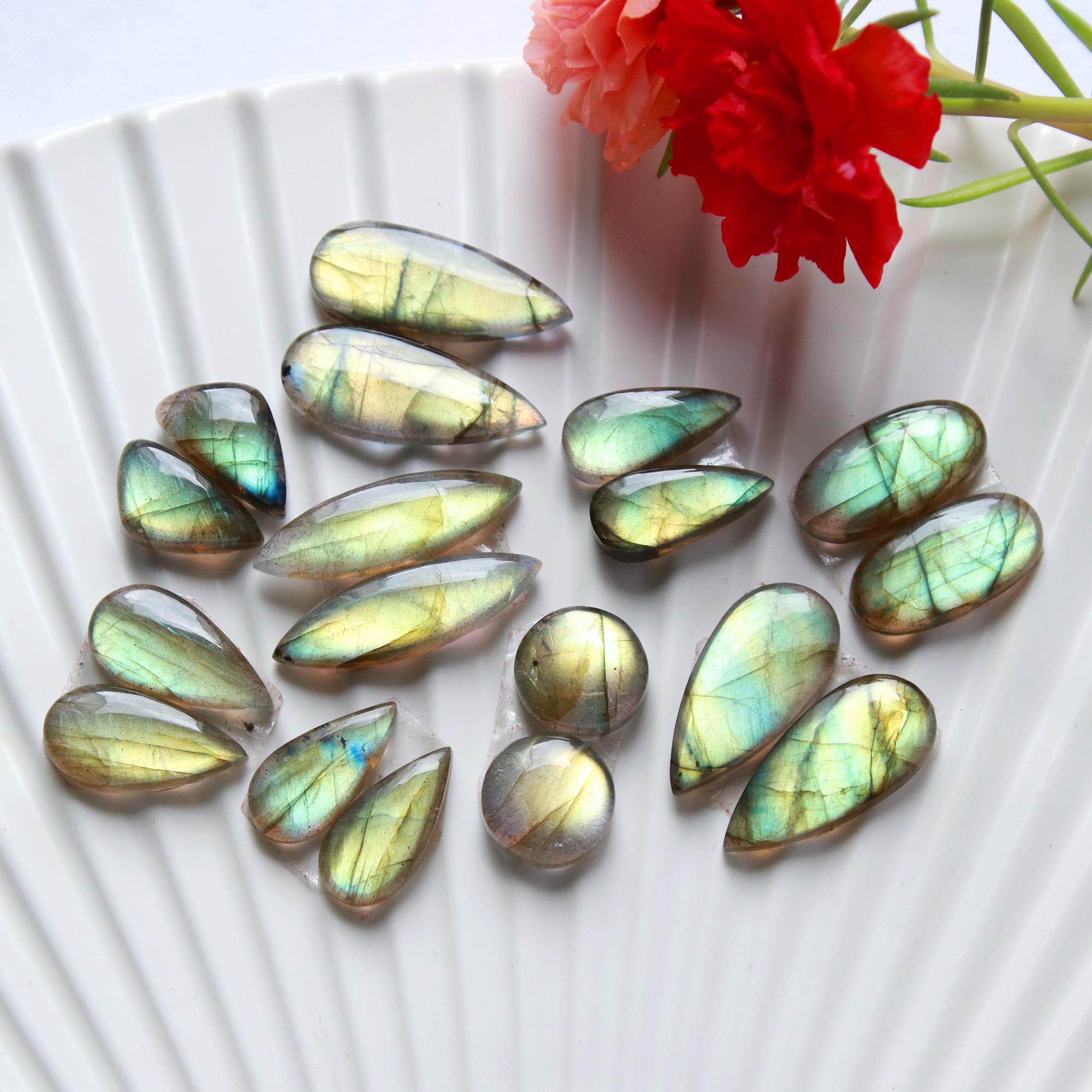 9 Pairs 101 Cts Natural Labradorite Cabochon Pair For Dangle Earring Labradorite Loose Gemstone Lot For Jewelry Making 23x10 14x7mm 15820