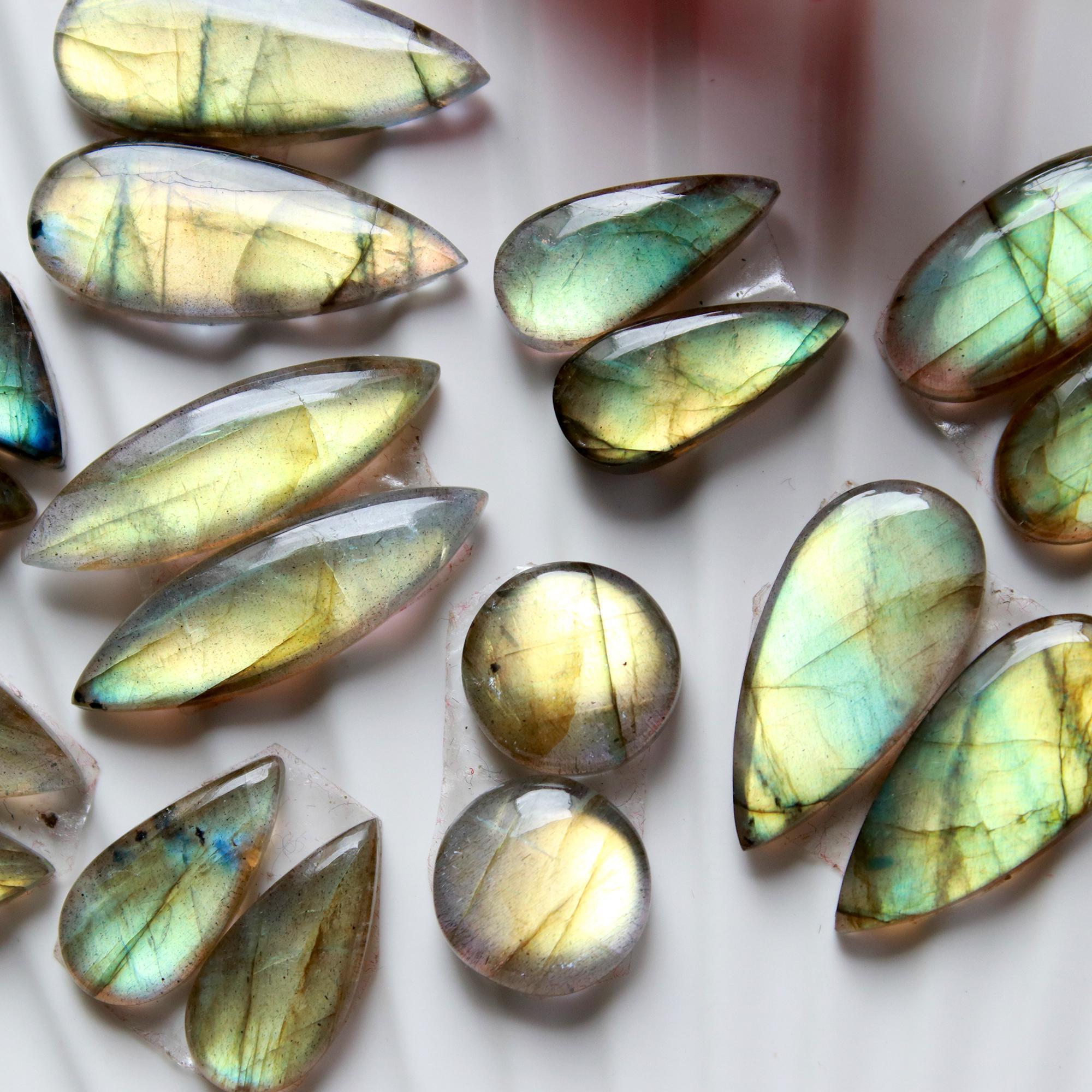 9 Pairs 101 Cts Natural Labradorite Cabochon Pair For Dangle Earring Labradorite Loose Gemstone Lot For Jewelry Making 23x10 14x7mm 15820
