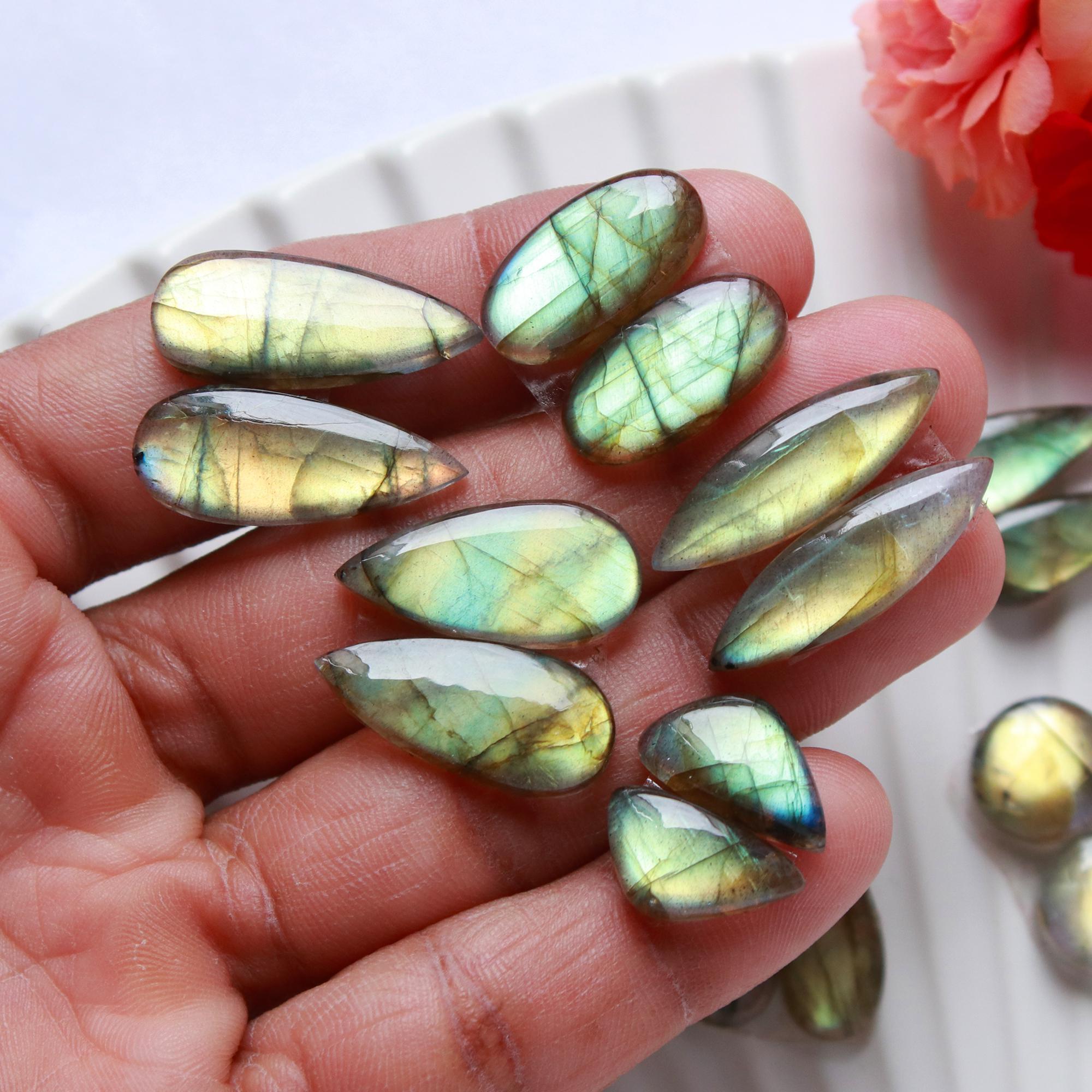 9 Pairs 101 Cts Natural Labradorite Cabochon Pair For Dangle Earring Labradorite Loose Gemstone Lot For Jewelry Making 23x10 14x7mm 15820