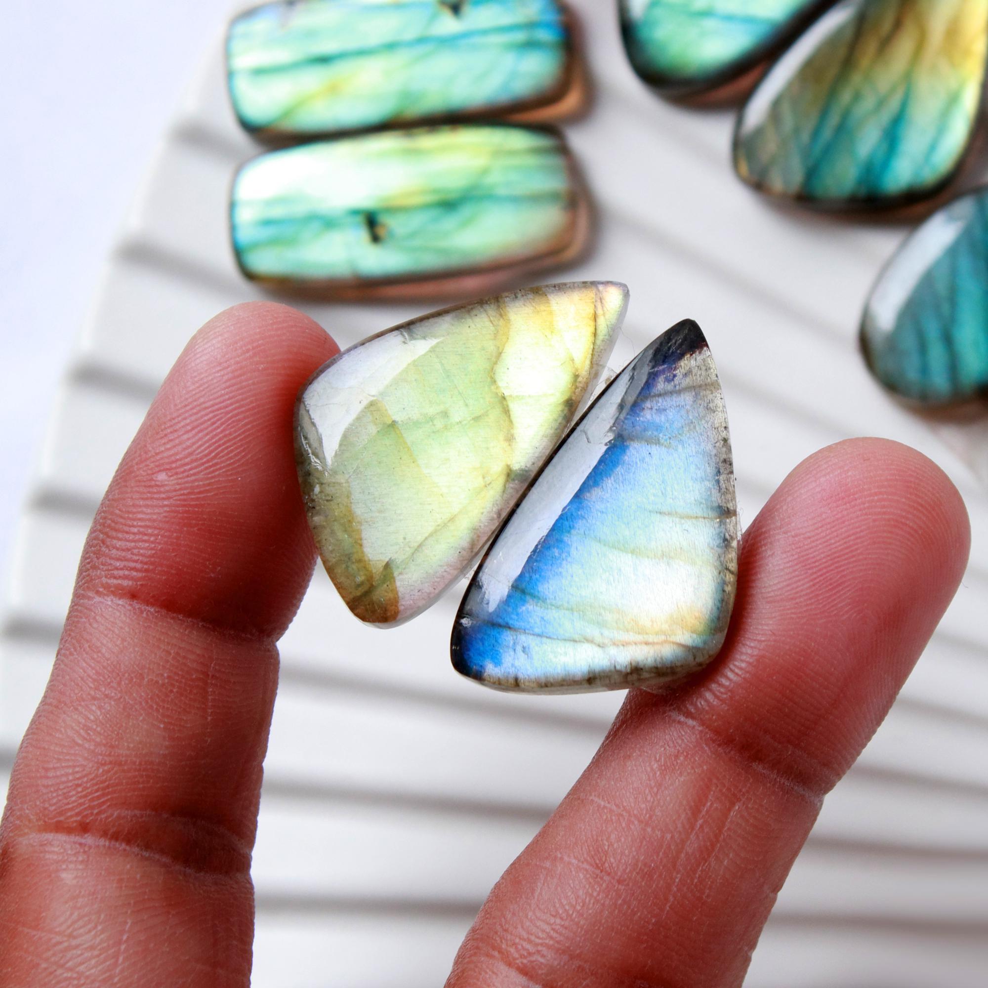 5 Pairs 182 Cts Natural Labradorite Earrings Gemstone Dangle Drop Silver Jewelry Crystals For Earrings Cabochon Pair Lot26x10 20x13mm 15821