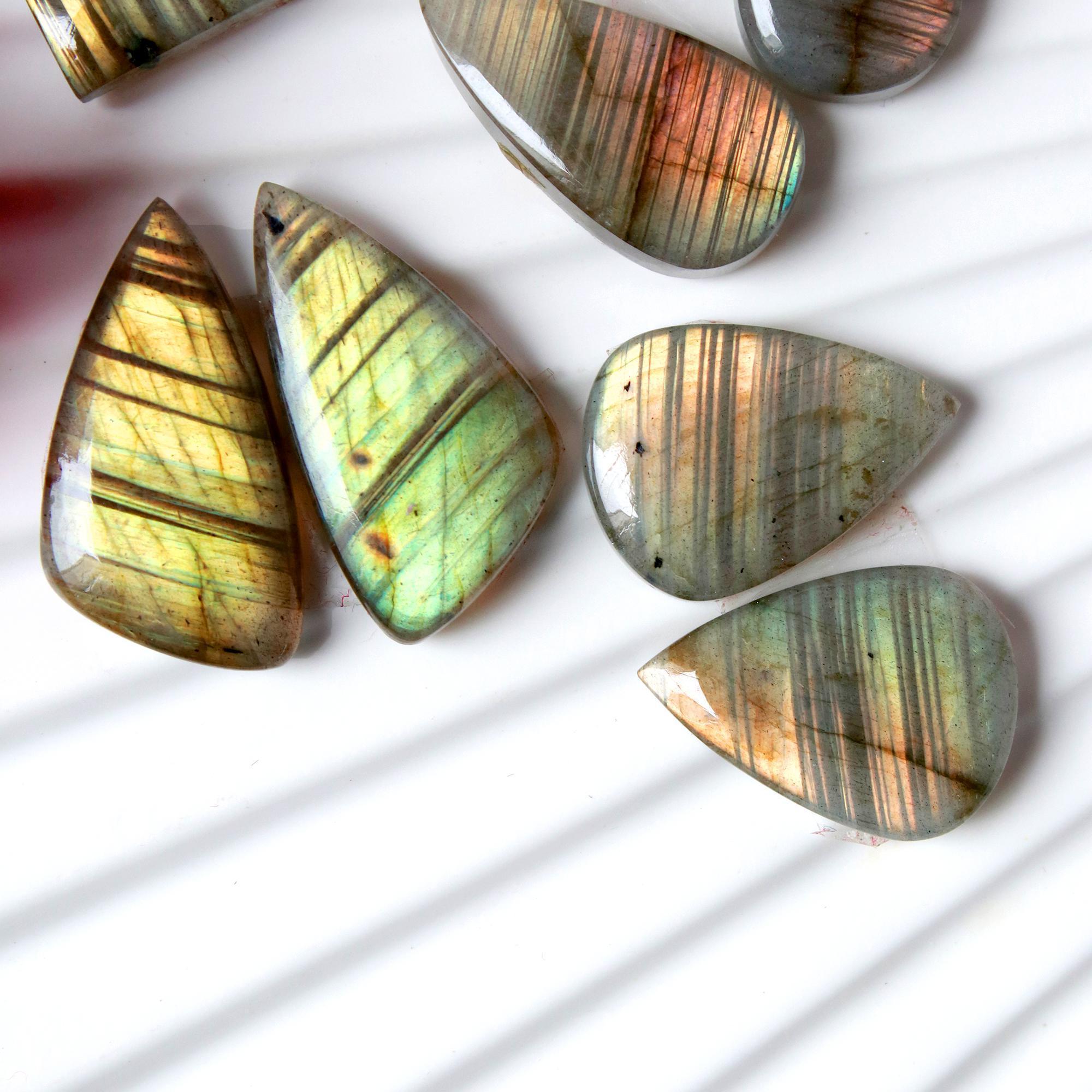 5 Pairs 121 Cts Natural Labradorite Earrings Gemstone Dangle Drop Silver Jewelry Crystals For Earrings Cabochon Pair Lot25x13 20x6mm 15822