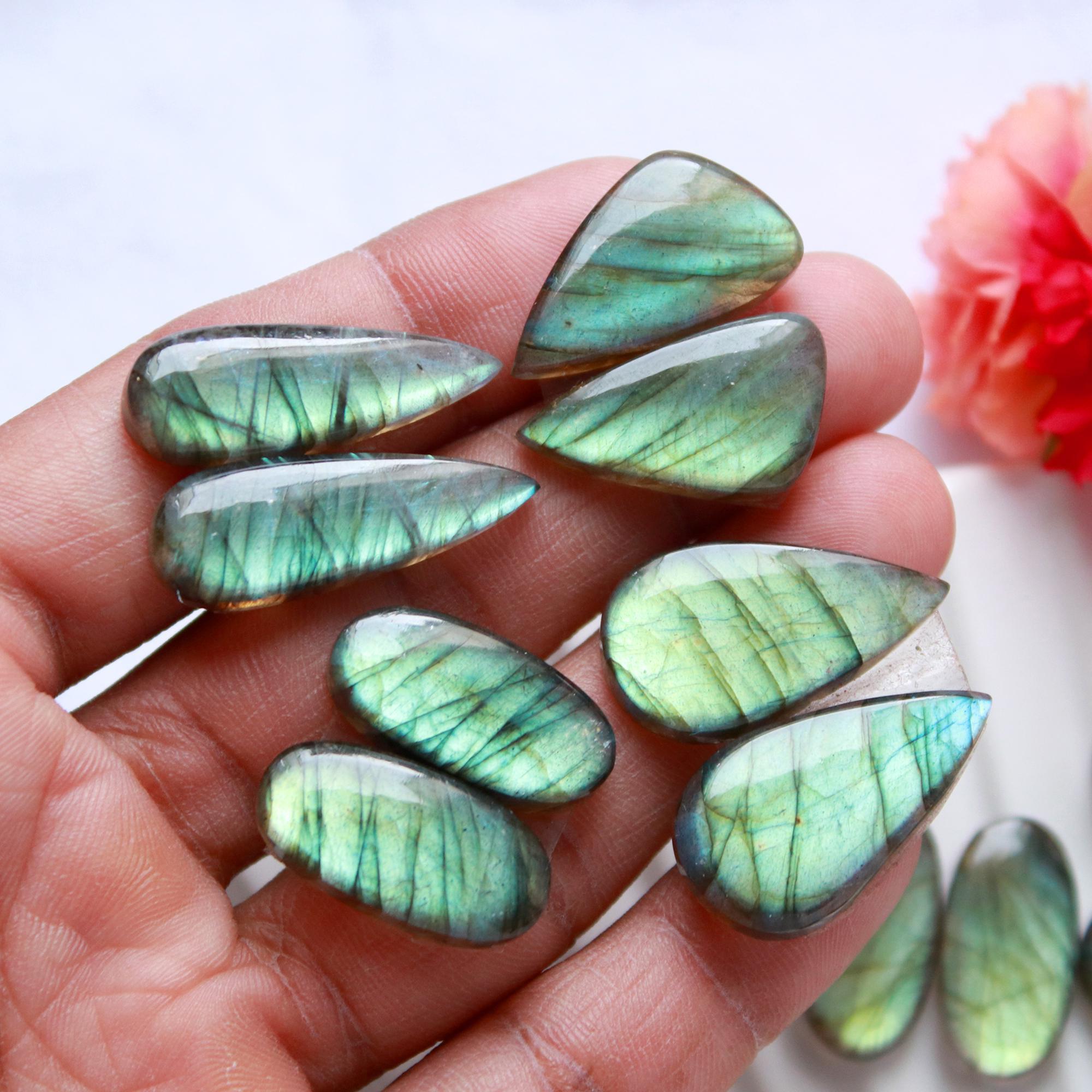 8 Pairs 211 Cts Natural Labradorite Earrings Gemstone Dangle Drop Silver Jewelry Crystals For Earrings Cabochon Pair Lot25x11 20x10mm 15824