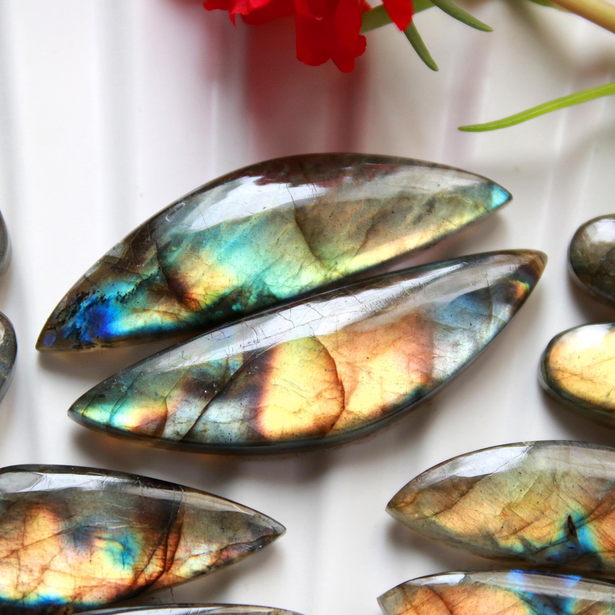 6 Pairs 150 Cts Natural Labradorite Earrings Gemstone Dangle Drop Silver Jewelry Crystals For Earrings Cabochon Pair Lot40x10 25x12mm 15825