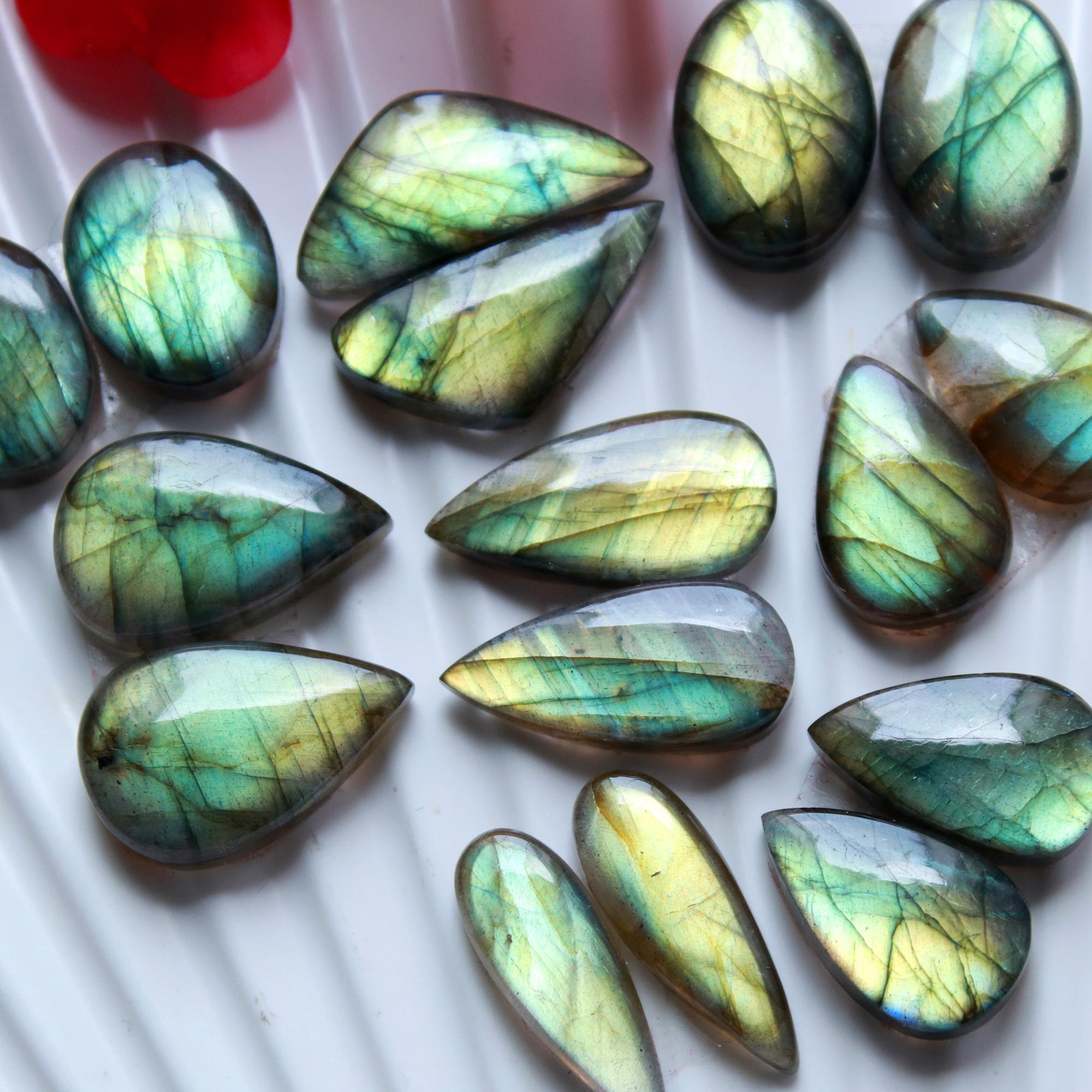 8 Pairs 120 Cts Natural Labradorite Earrings Gemstone Dangle Drop Silver Jewelry Crystals For Earrings Cabochon Pair Lot20x10 15x10mm 15832