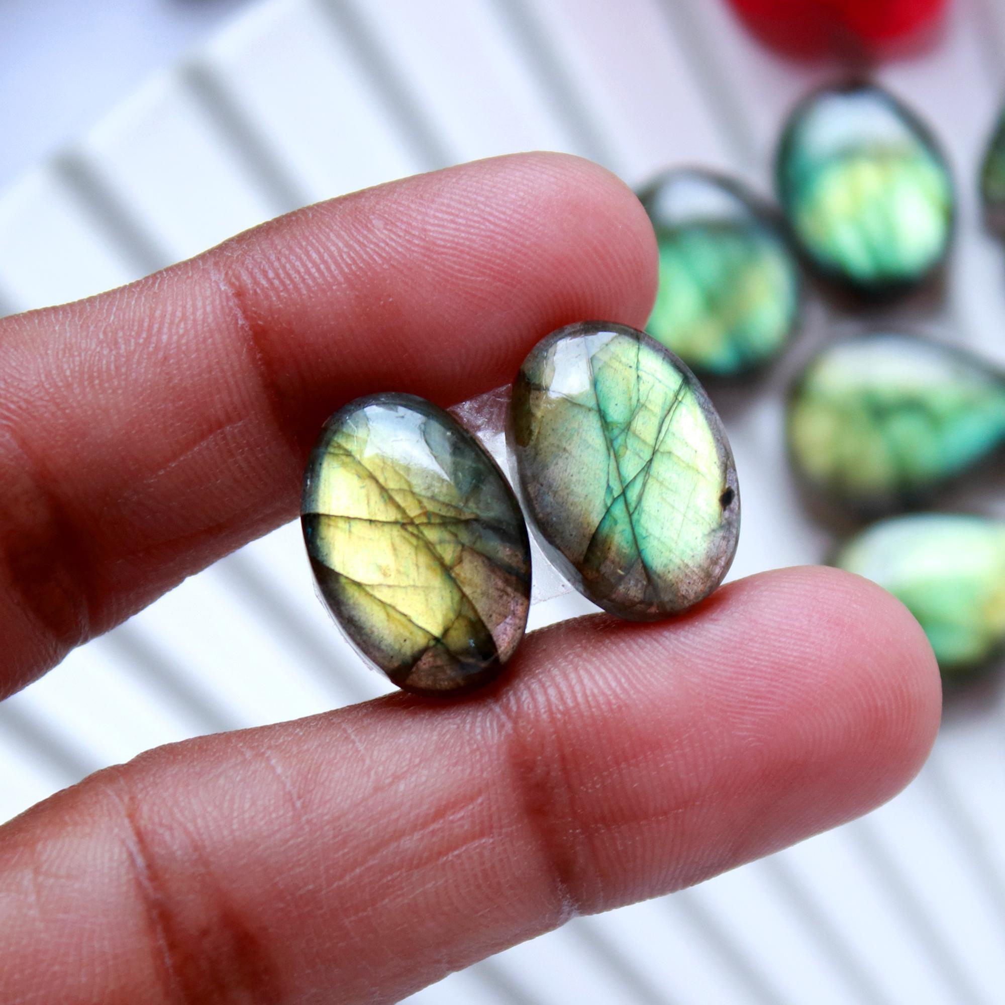 8 Pairs 120 Cts Natural Labradorite Earrings Gemstone Dangle Drop Silver Jewelry Crystals For Earrings Cabochon Pair Lot20x10 15x10mm 15832