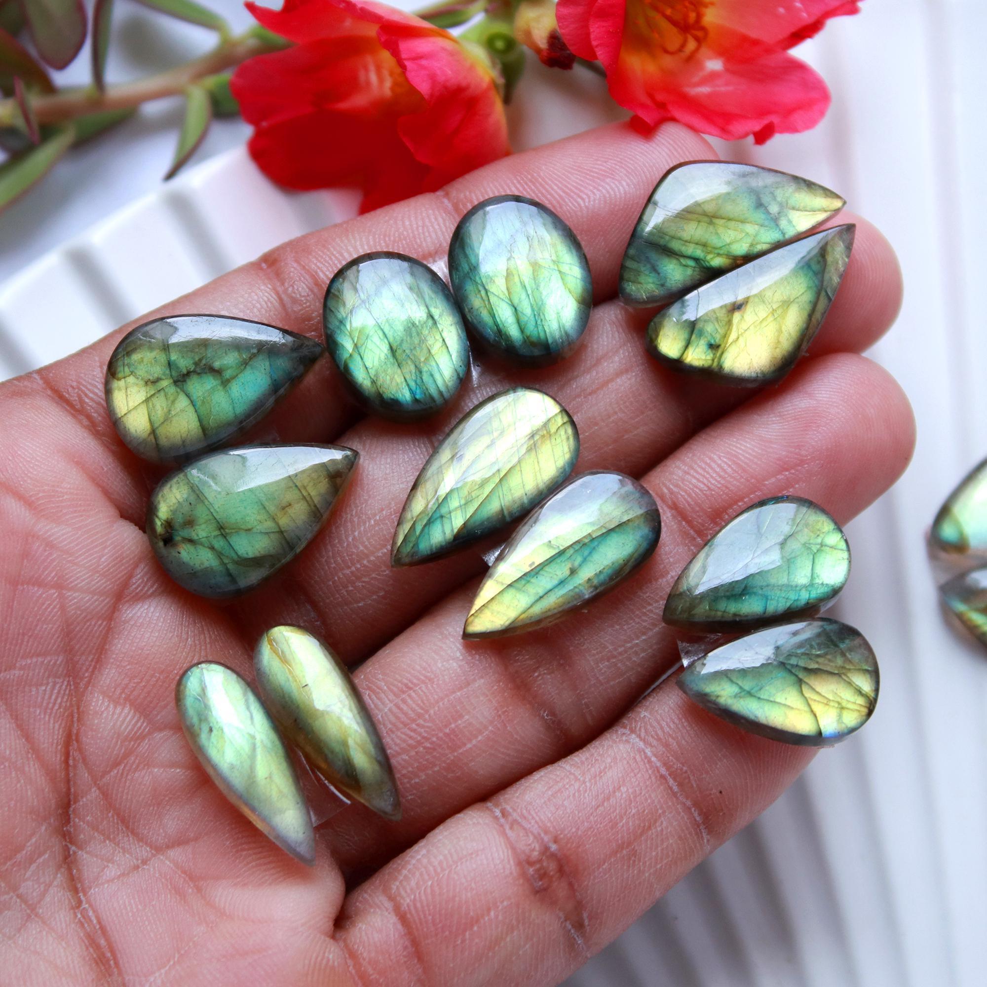 8 Pairs 120 Cts Natural Labradorite Earrings Gemstone Dangle Drop Silver Jewelry Crystals For Earrings Cabochon Pair Lot20x10 15x10mm 15832