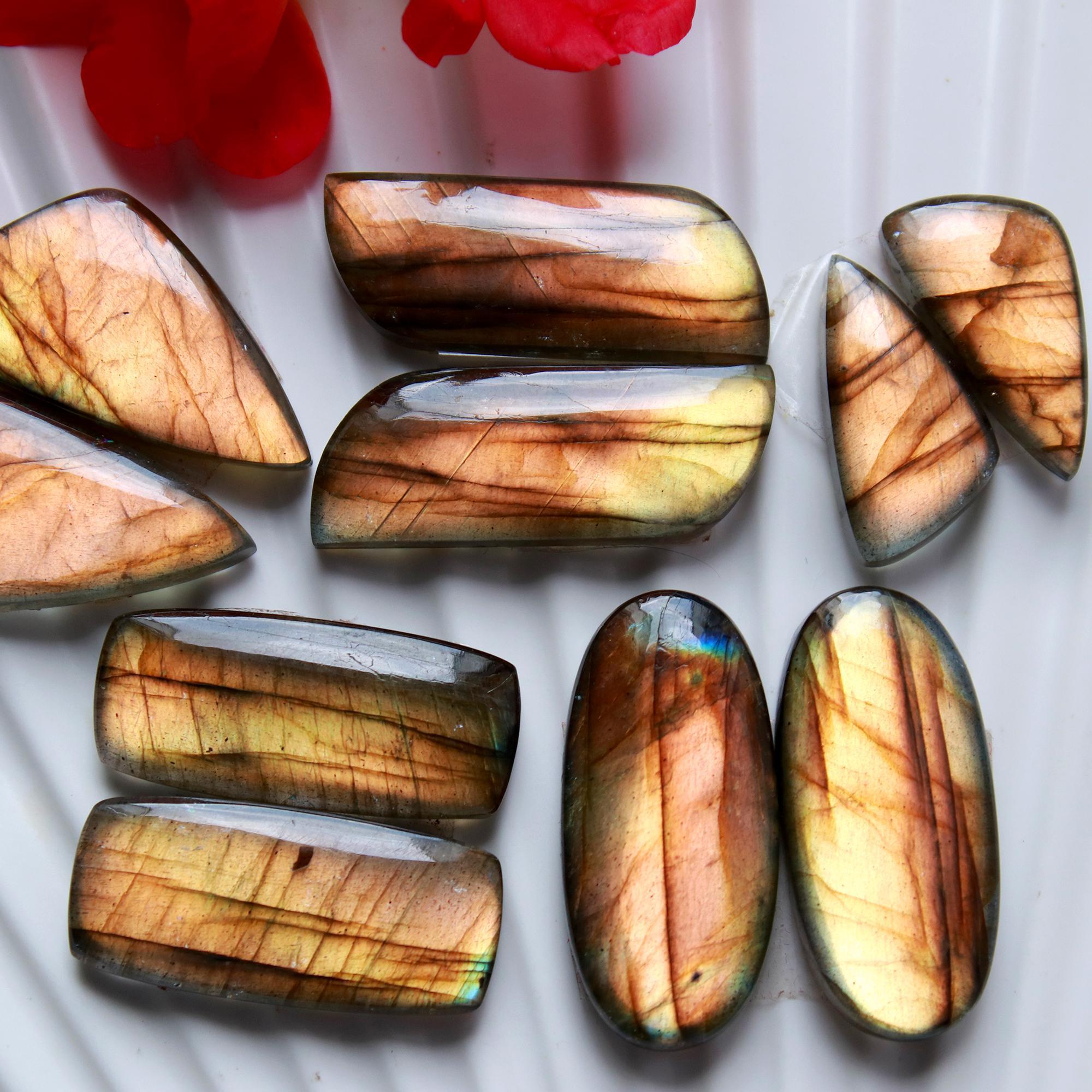 5 Pairs 165 Cts Natural Labradorite Earrings Gemstone Dangle Drop Silver Jewelry Crystals For Earrings Cabochon Pair Lot30x12 20x10mm 15835