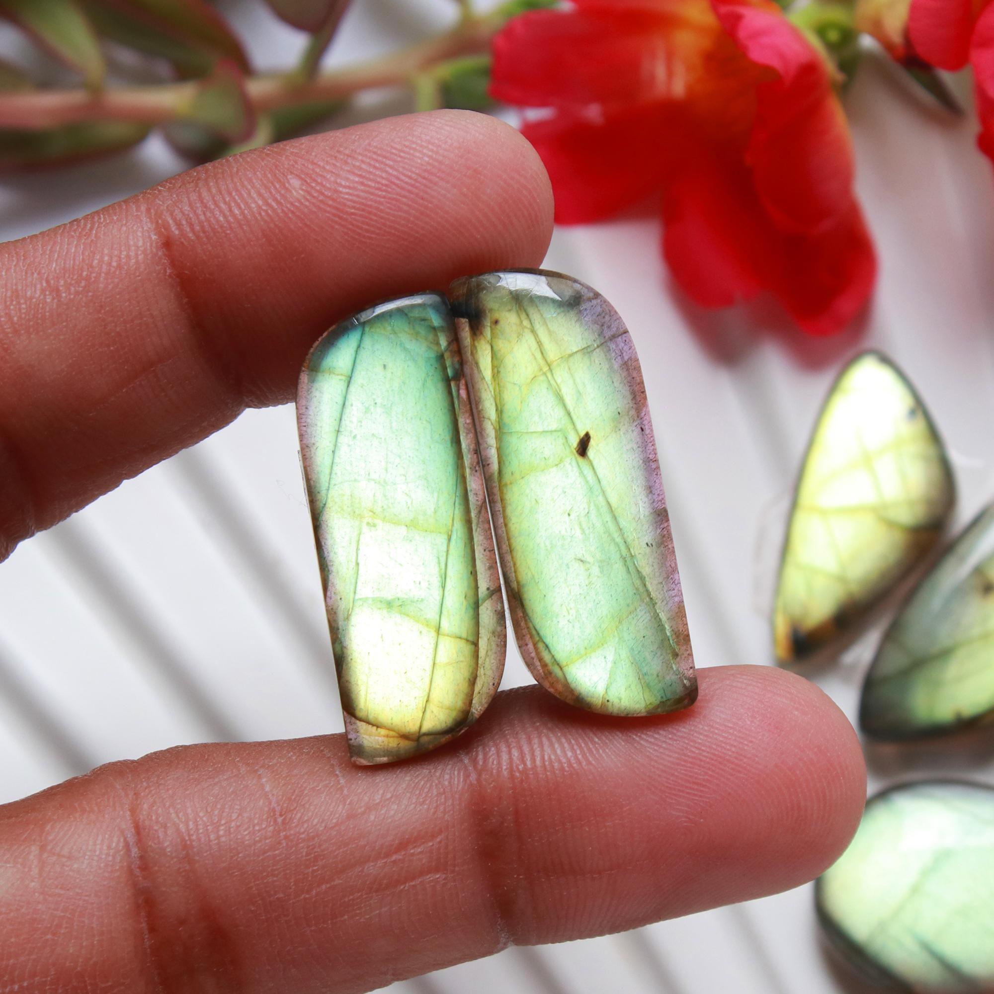 5 Pairs 172 Cts Natural Labradorite Cabochon Loose Gemstone Pair Woman Earrings Mix Shapes Dangle Drop Earrings Pair30x14 22x10mm 15840